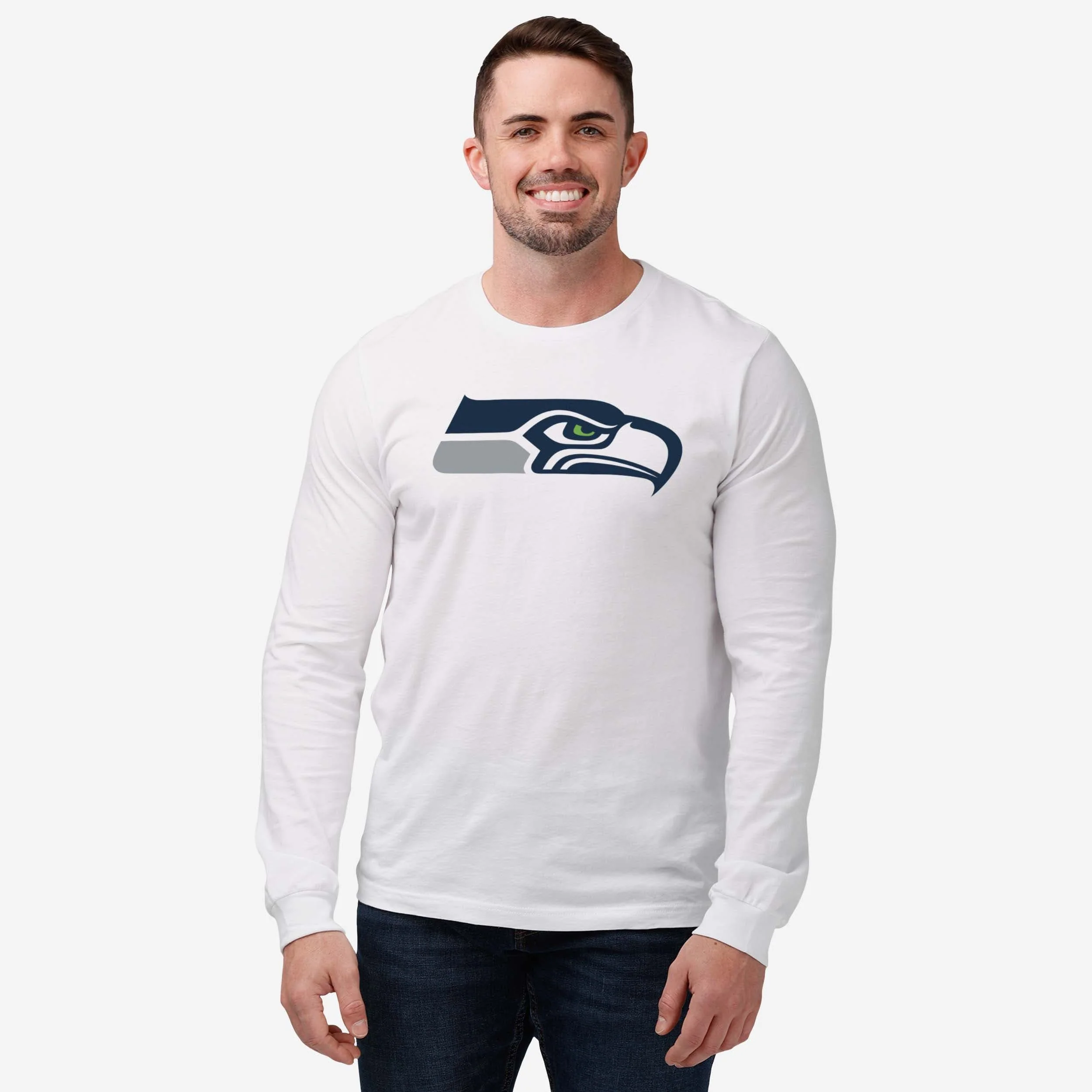 Seattle Seahawks Primary Logo Long Sleeve T-Shirt - Image 14