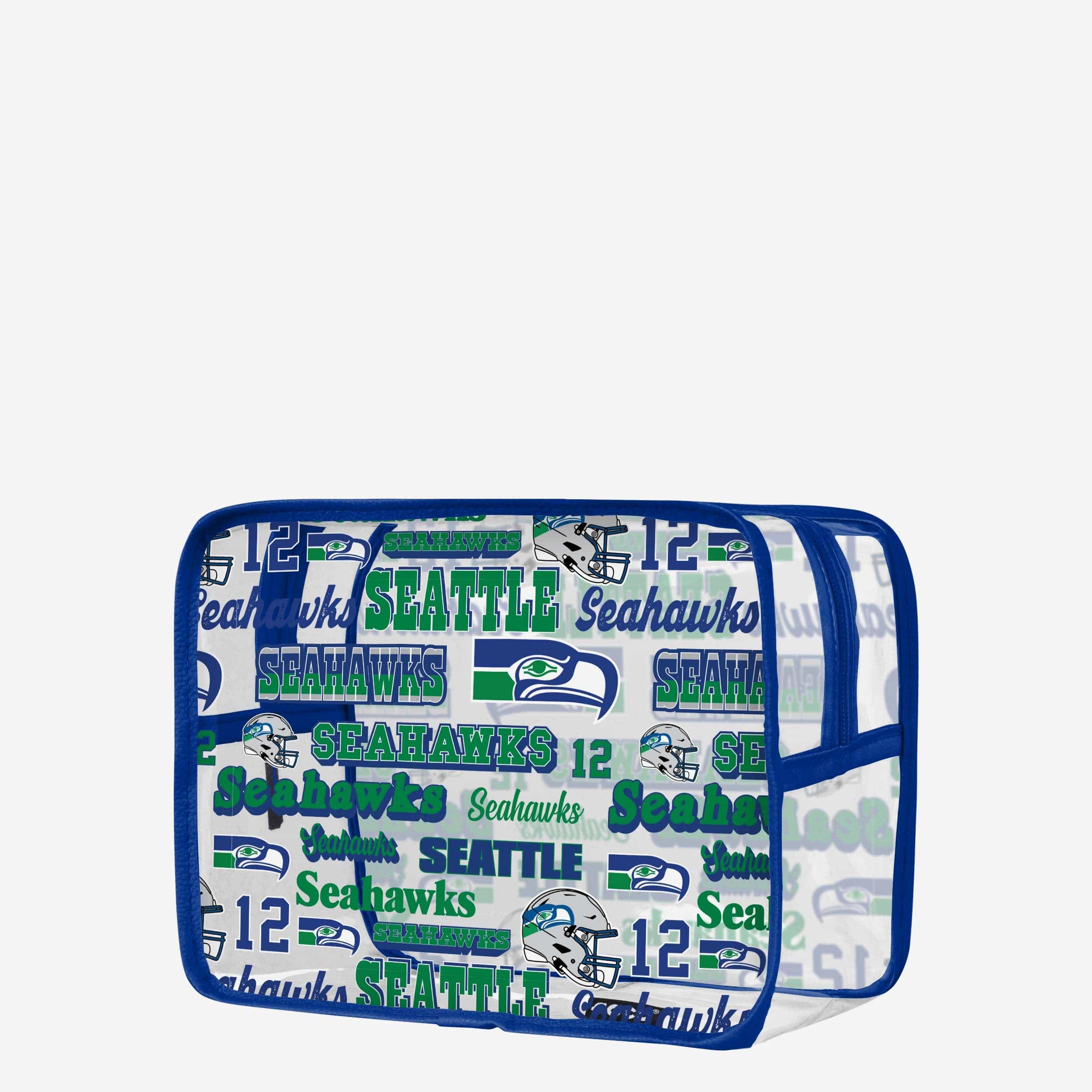 Seattle Seahawks Repeat Retro Print Clear Cosmetic Bag