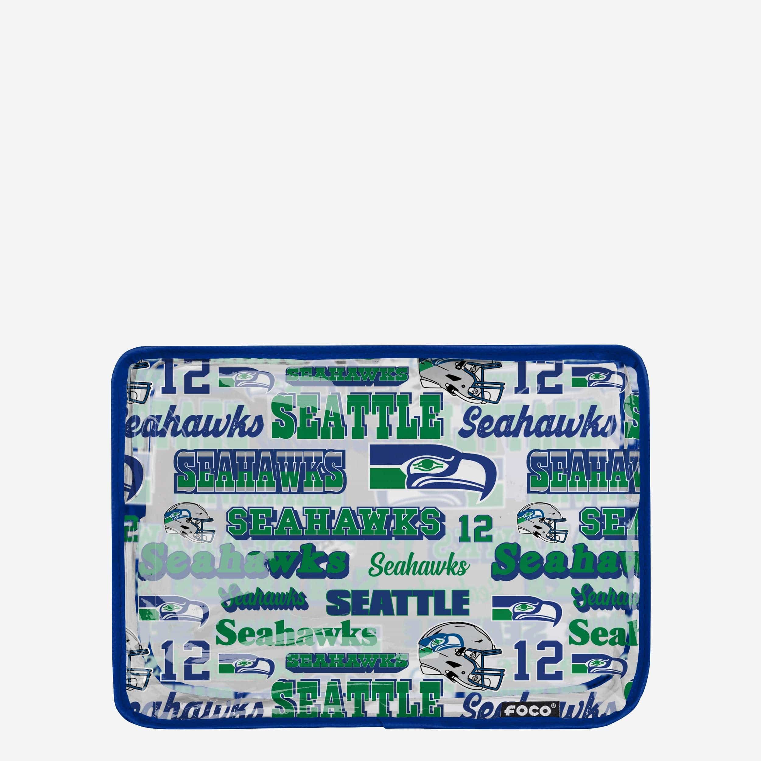 Seattle Seahawks Repeat Retro Print Clear Cosmetic Bag - Image 3