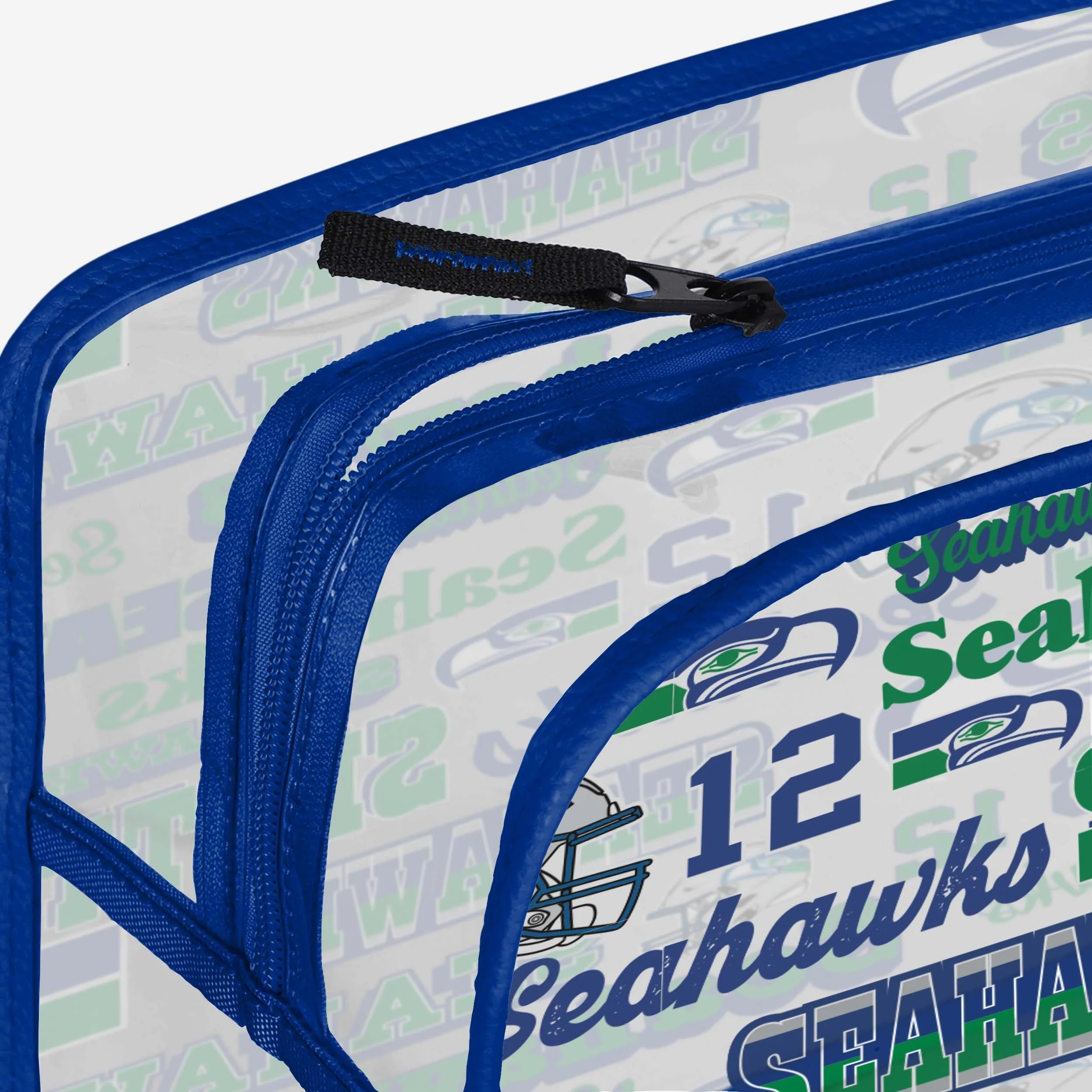 Seattle Seahawks Repeat Retro Print Clear Cosmetic Bag - Image 4