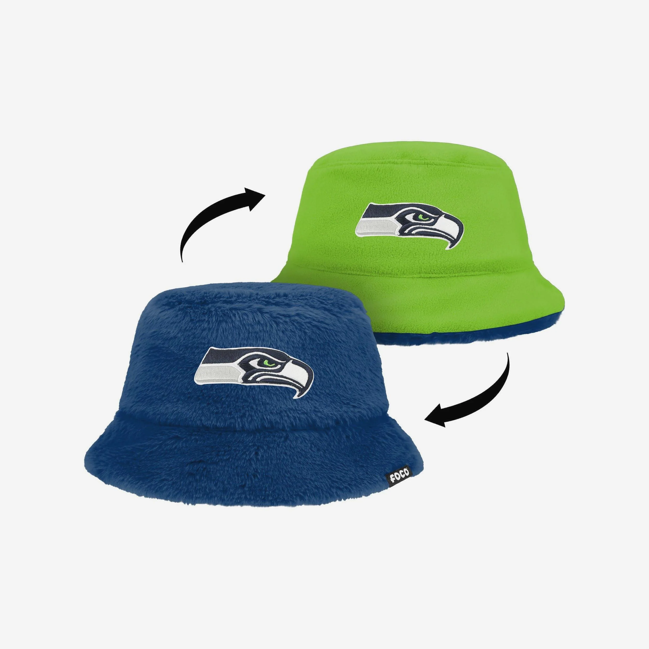 Seattle Seahawks Reversible Faux Fur Bucket Hat - Image 4