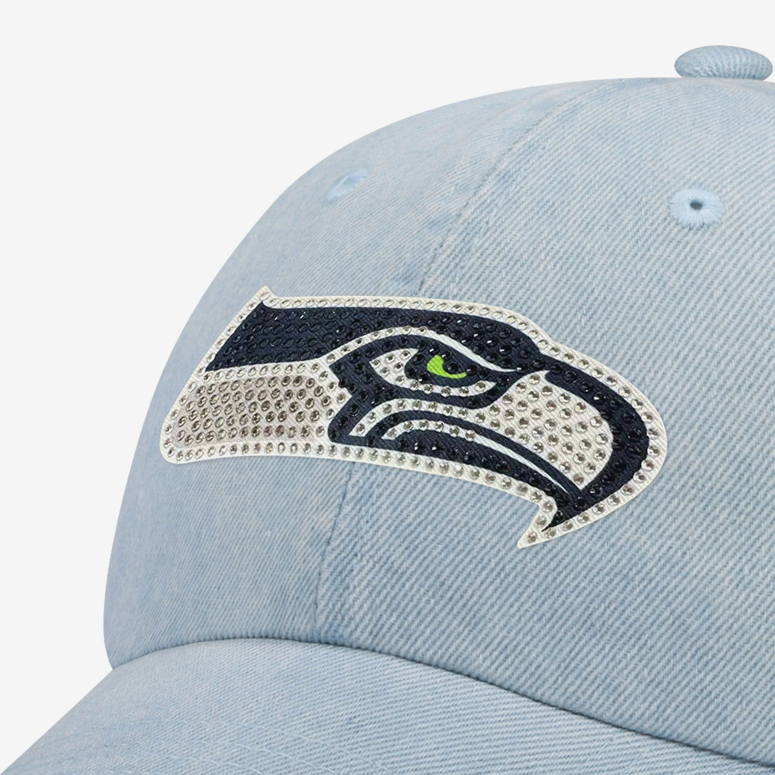 Seattle Seahawks Rhinestone Logo Denim Casual Cap - Image 2