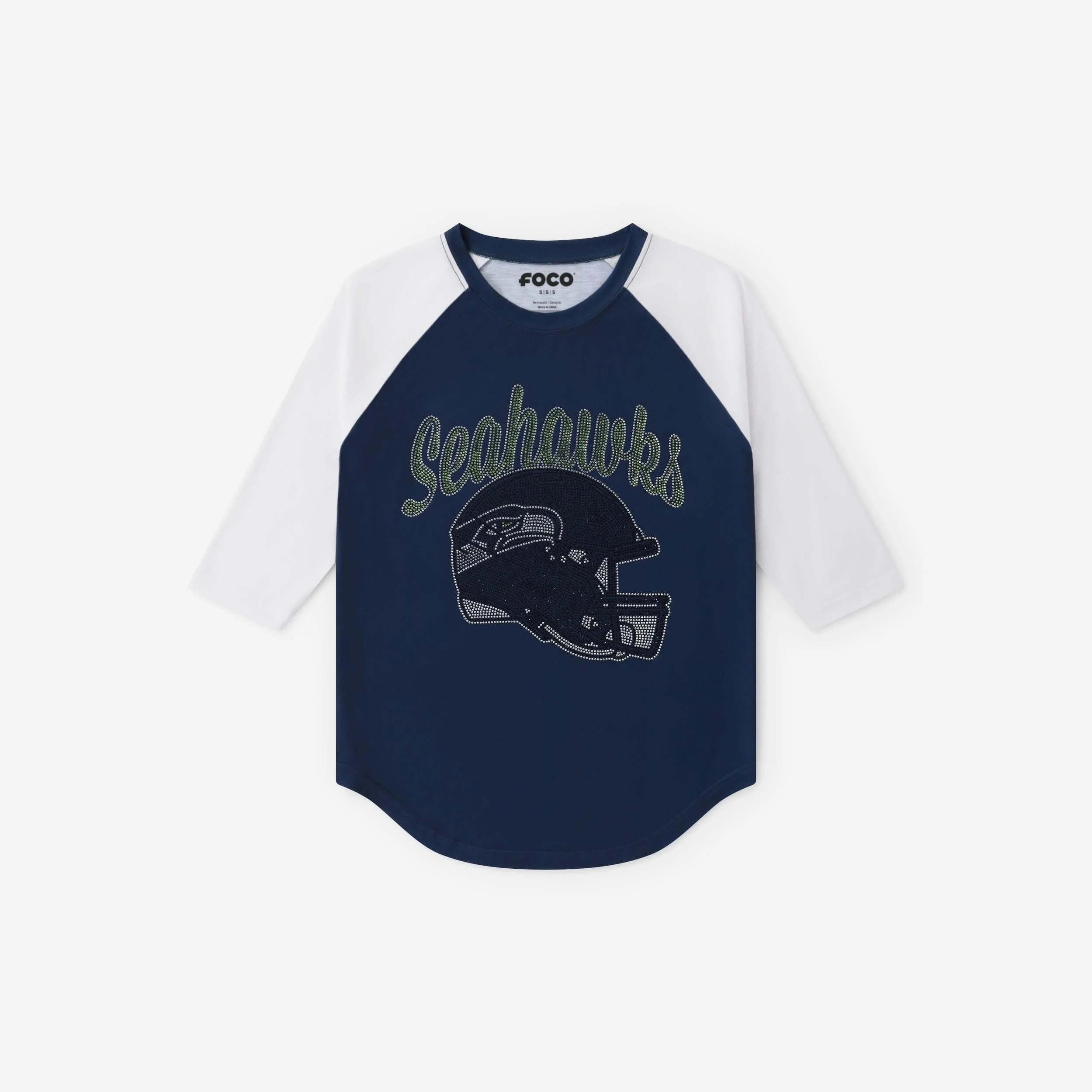Seattle Seahawks Rhinestone Raglan T-Shirt - Image 4