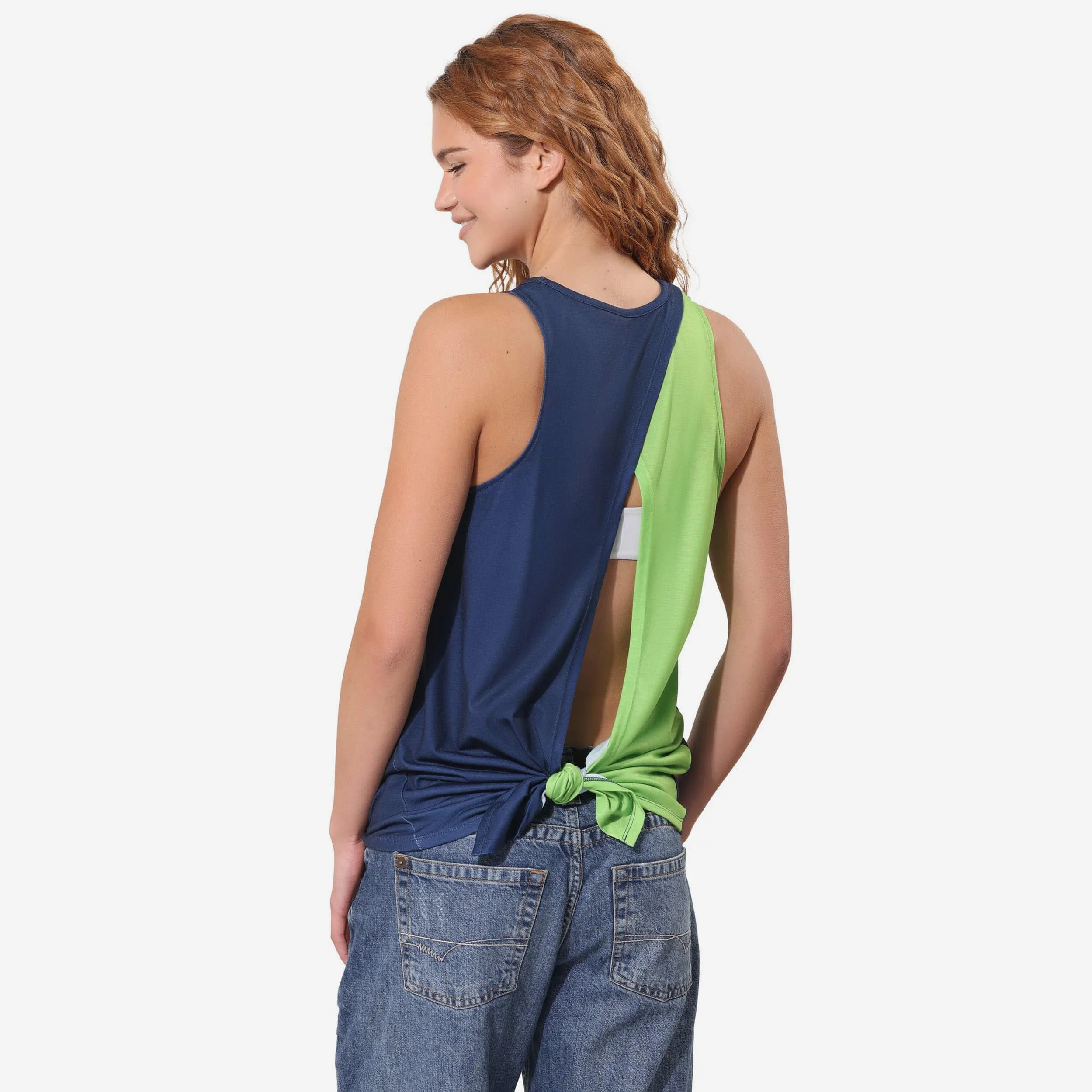 Seattle Seahawks Rhinestone Tie-Breaker Sleeveless Top - Image 3
