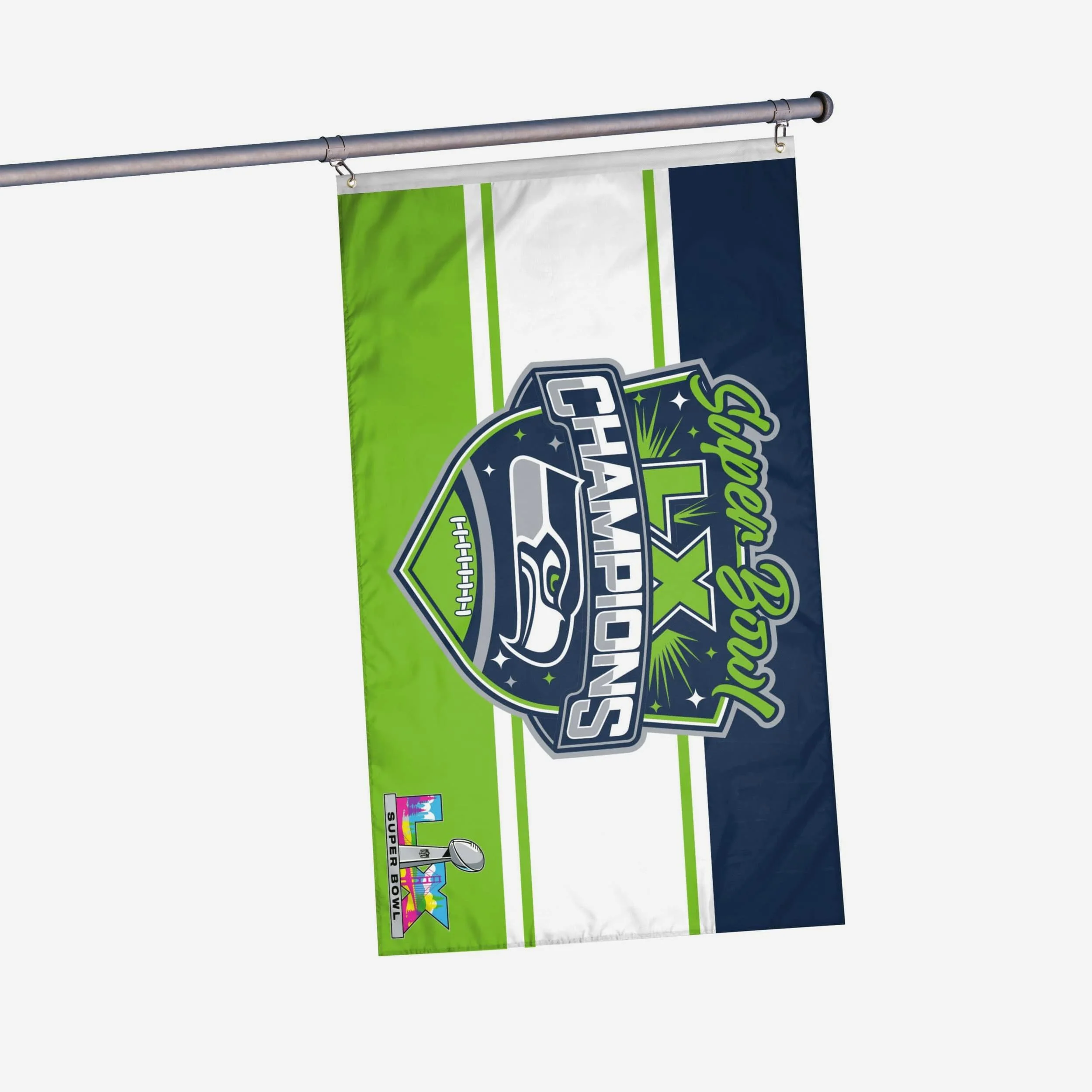 Seattle Seahawks Super Bowl LX Champions Horizontal Flag