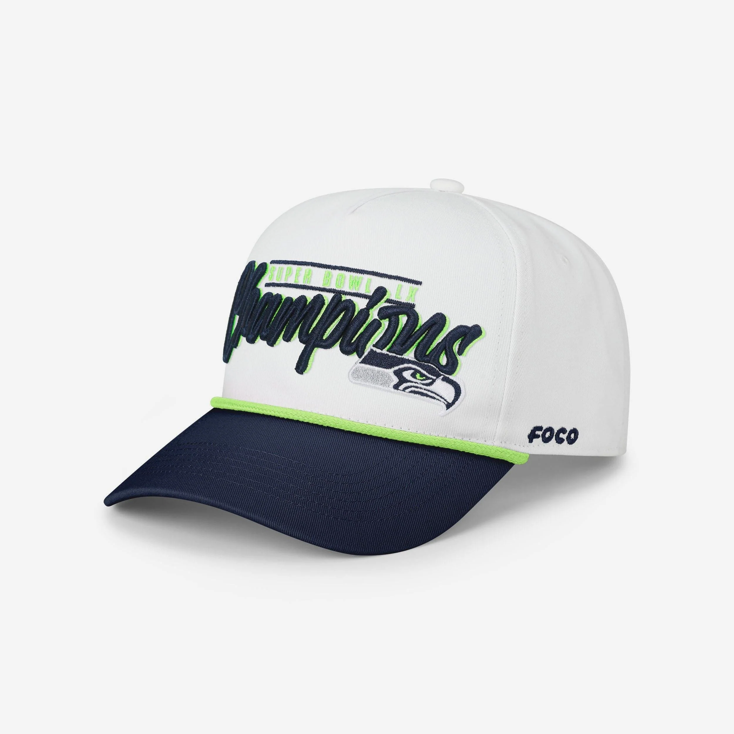 Seattle Seahawks Super Bowl LX Champions Monty Script Marquee RF Cap