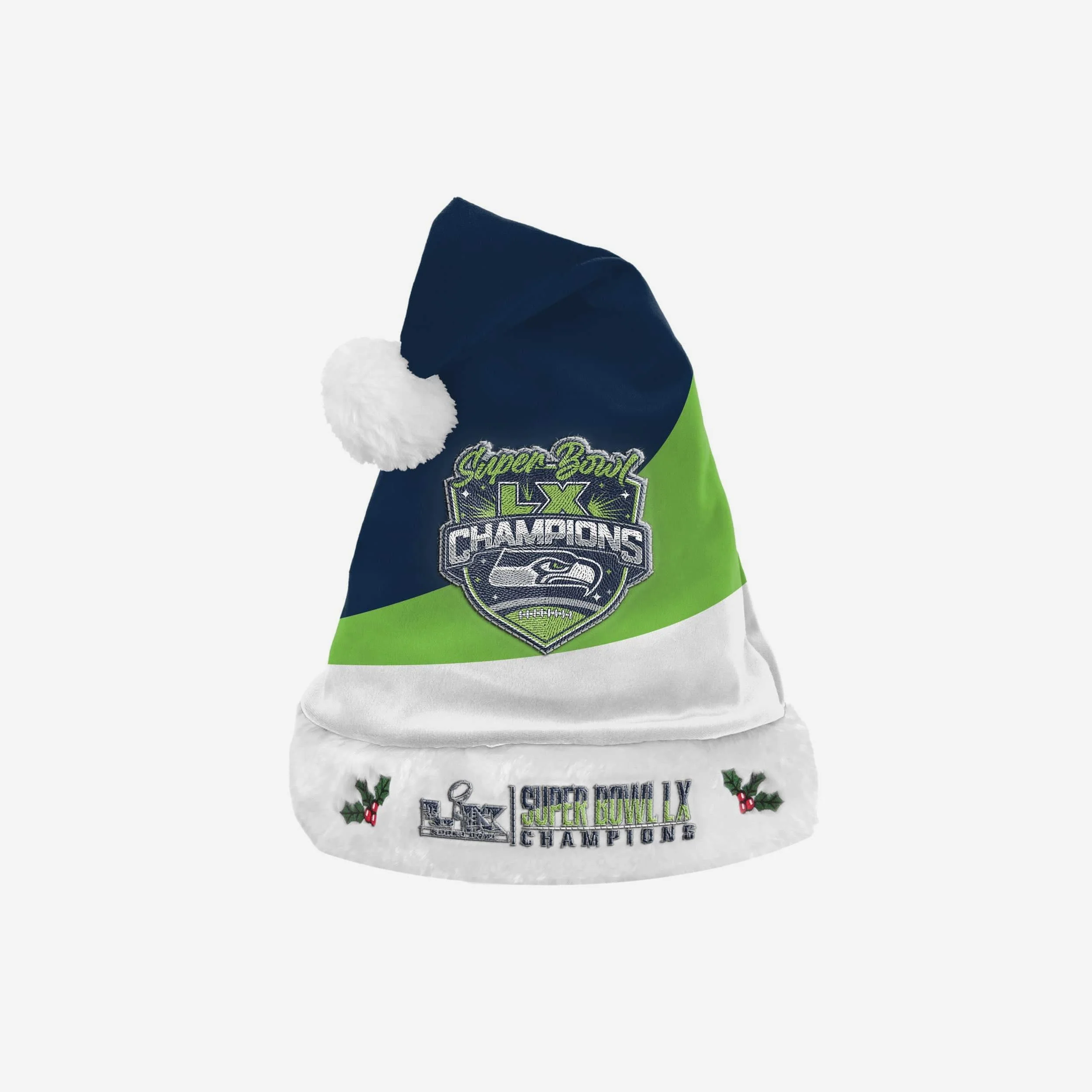 Seattle Seahawks Super Bowl LX Champions Santa Hat