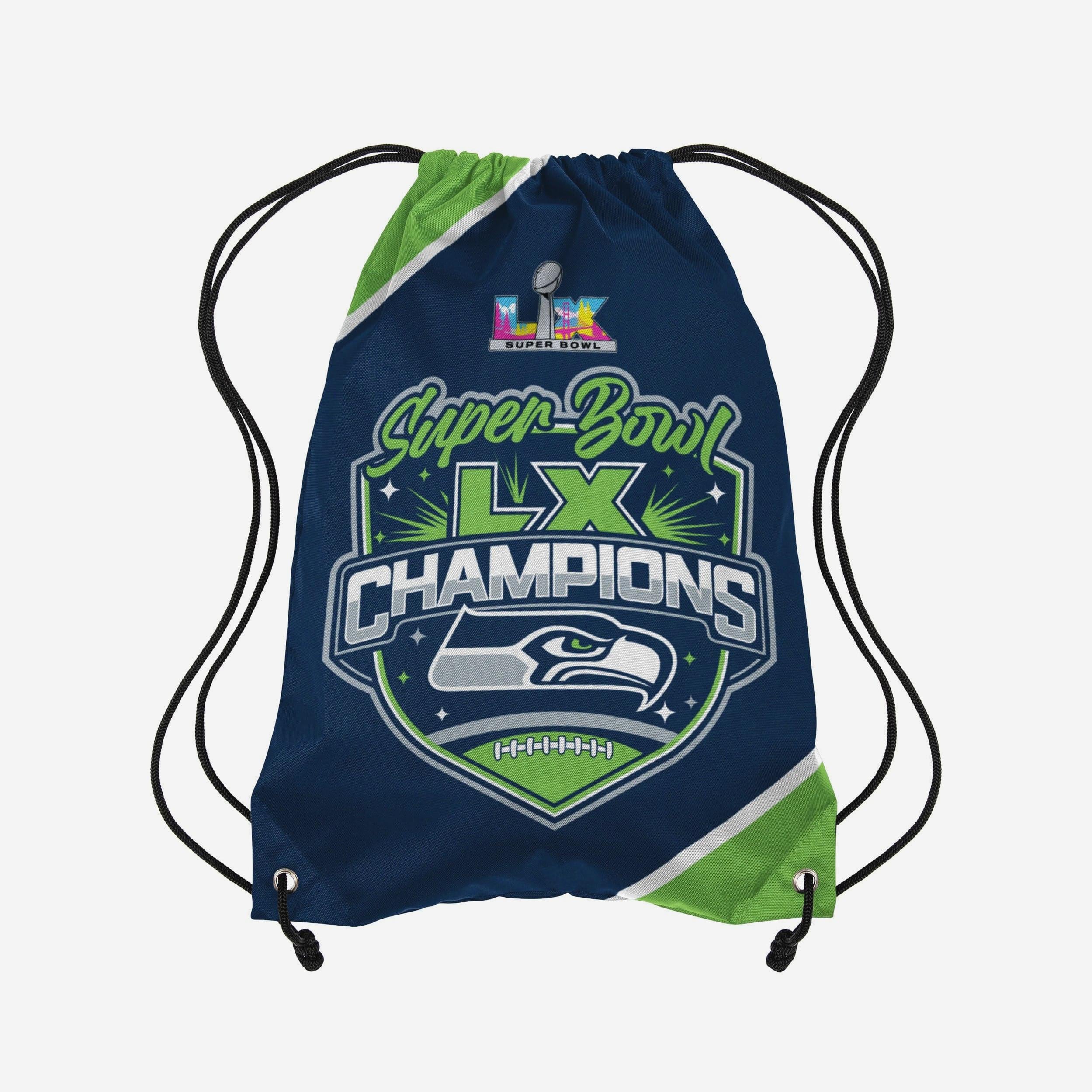 Seattle Seahawks Super Bowl LX Champions Team Color Drawstring Backpack