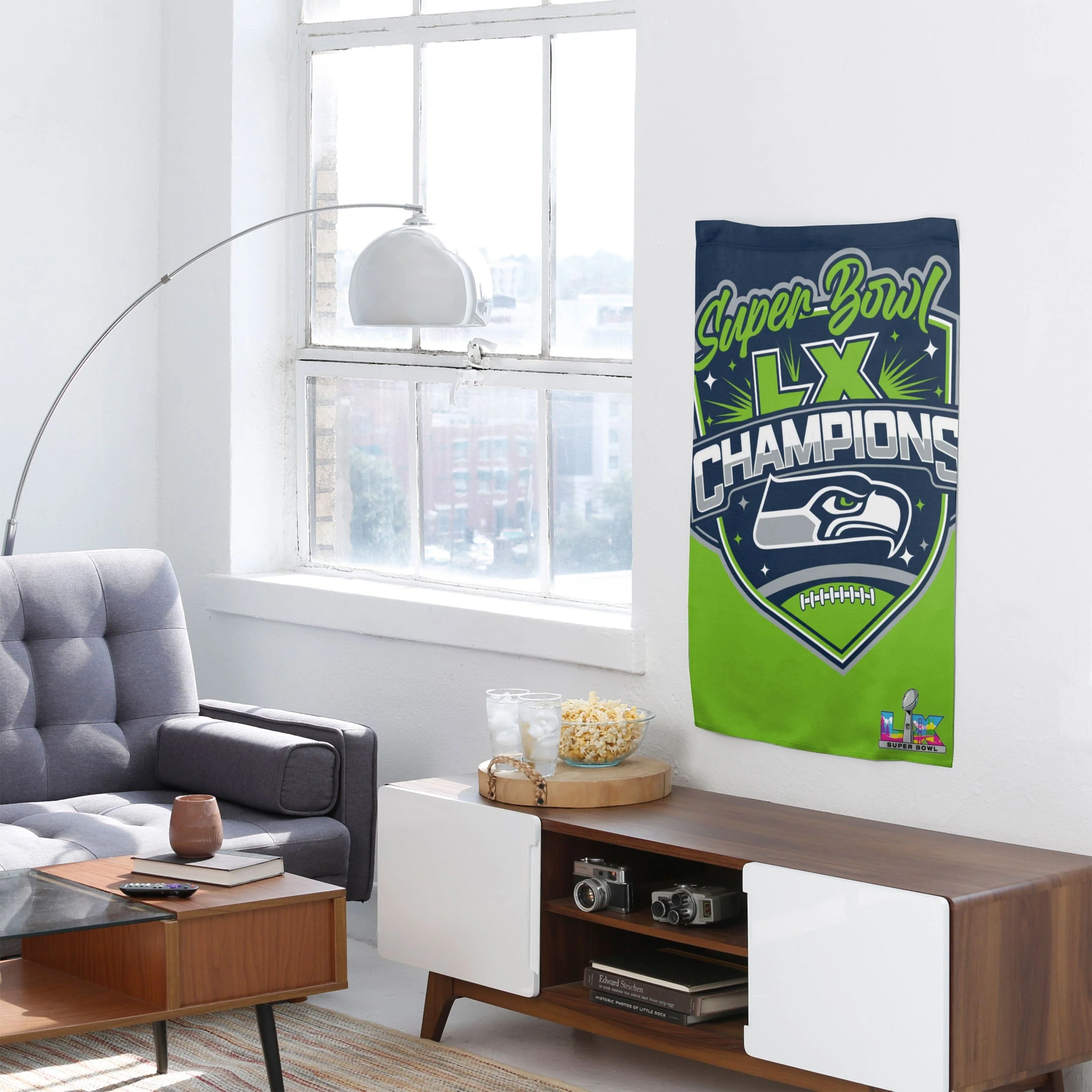 Seattle Seahawks Super Bowl LX Champions Vertical Flag - Image 3