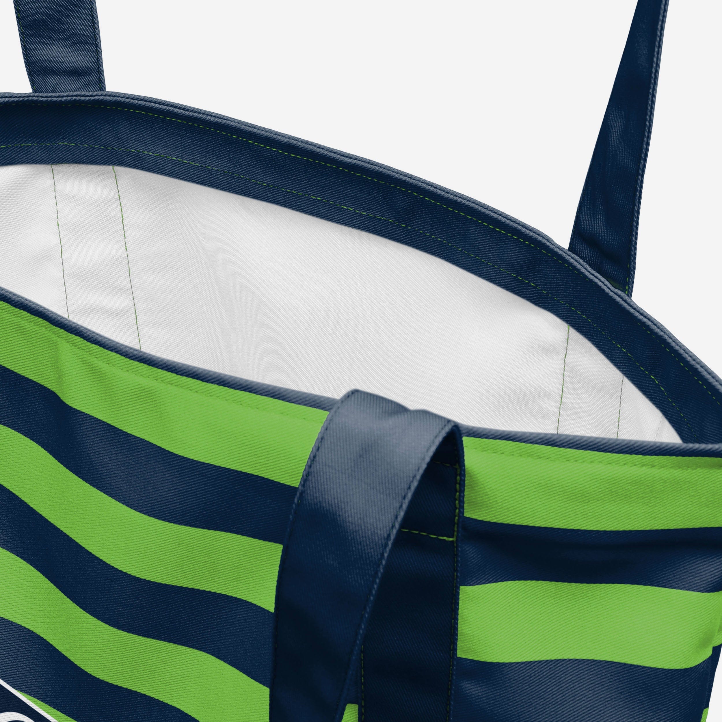 Seattle Seahawks Team Stripe Canvas Tote Bag - Image 4