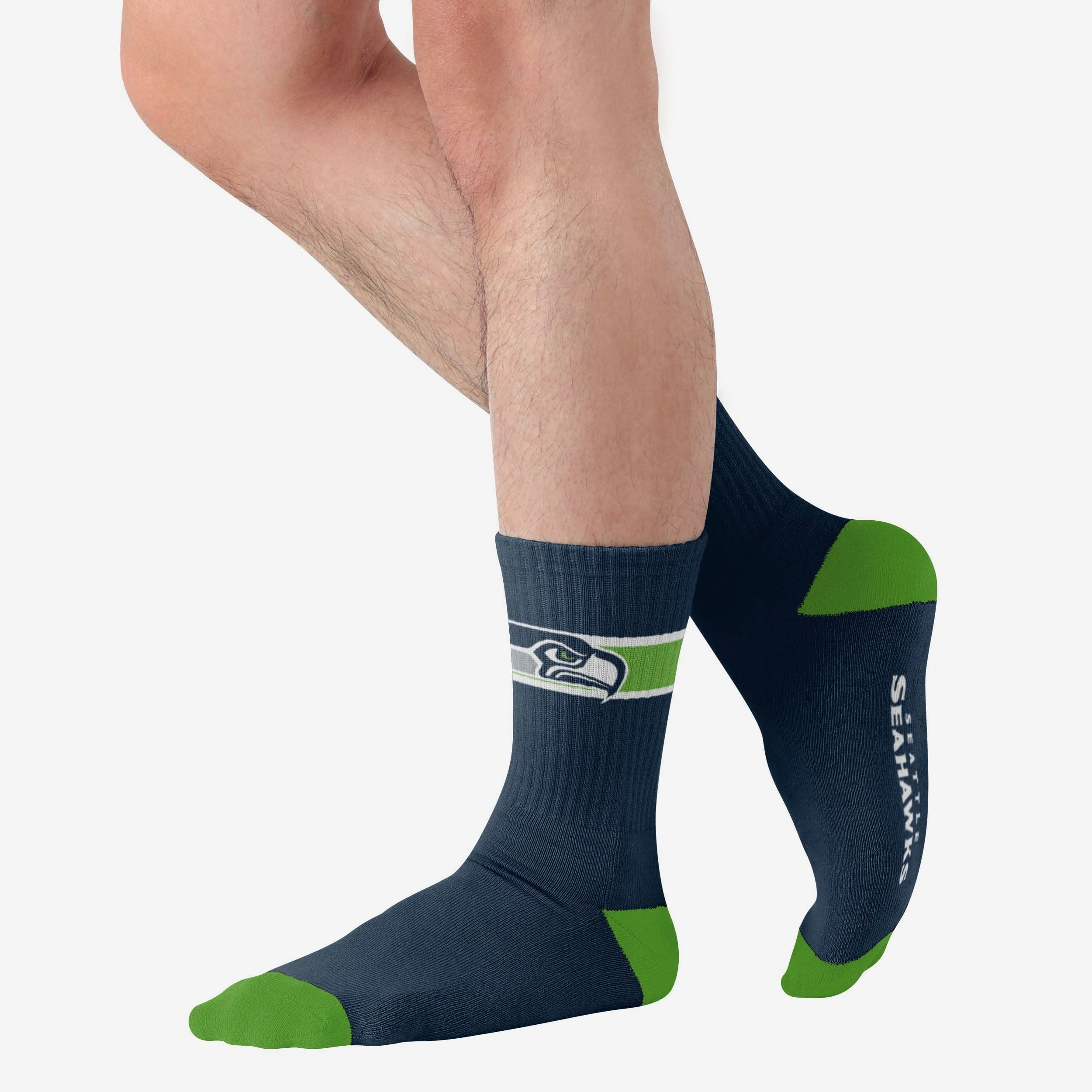 Seattle Seahawks Team Stripe Crew Socks - Image 2