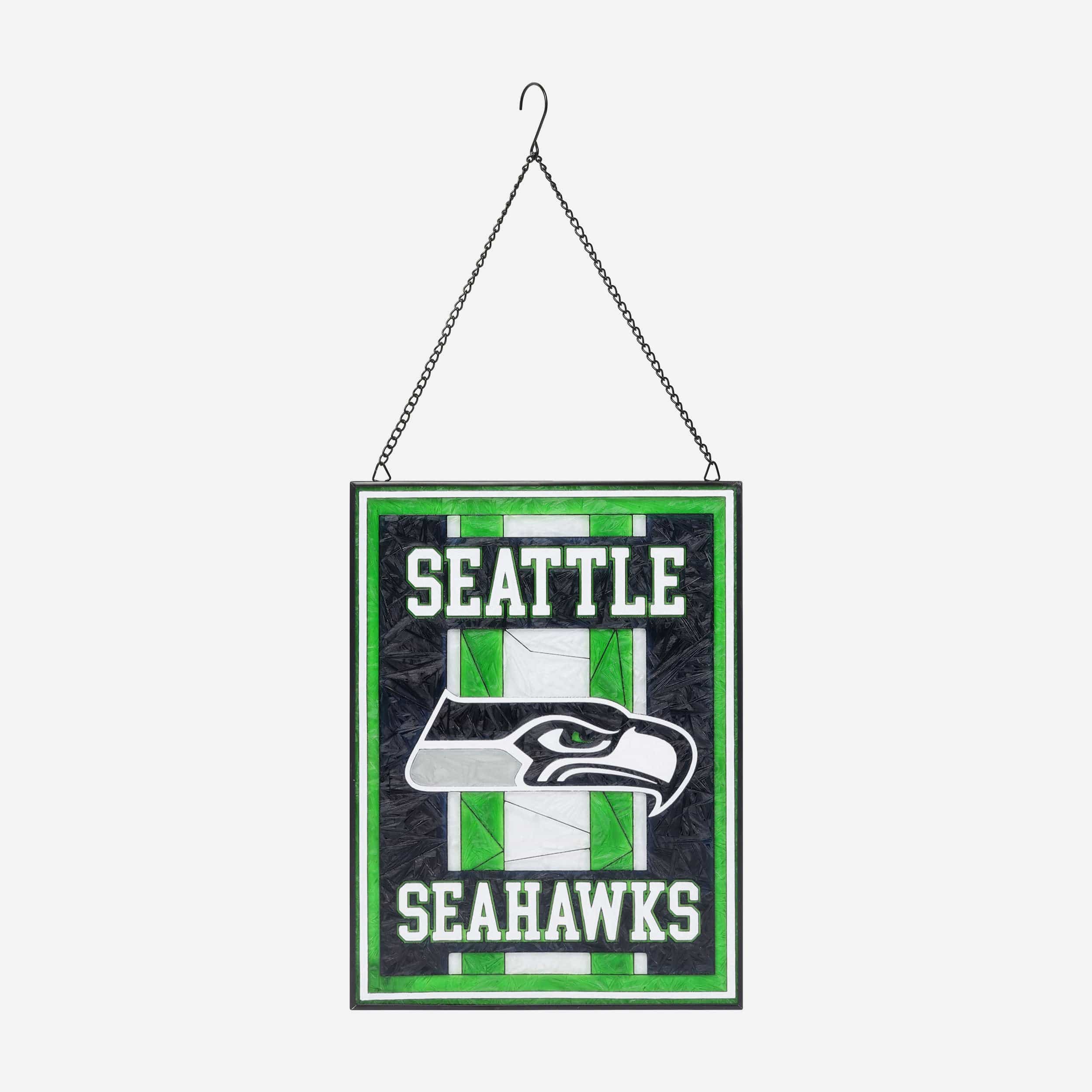 Seattle Seahawks Team Stripe Stain Glass Sign