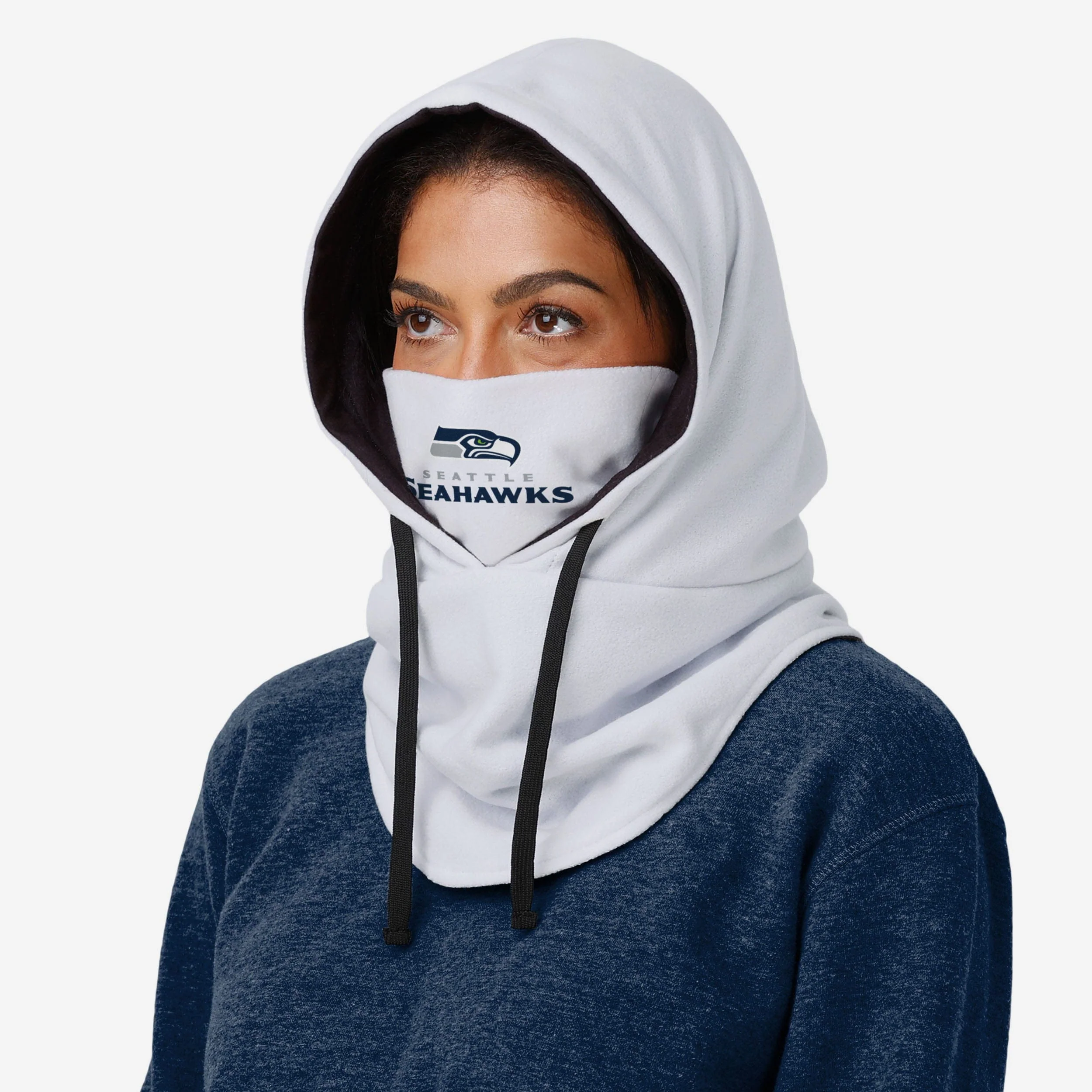 Seattle Seahawks White Drawstring Hooded Gaiter - Image 3