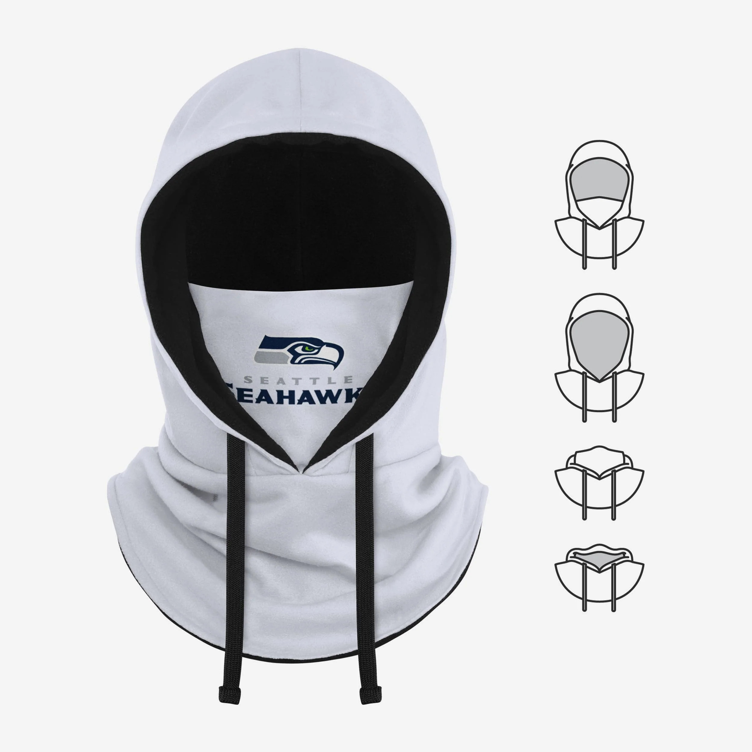 Seattle Seahawks White Drawstring Hooded Gaiter - Image 5
