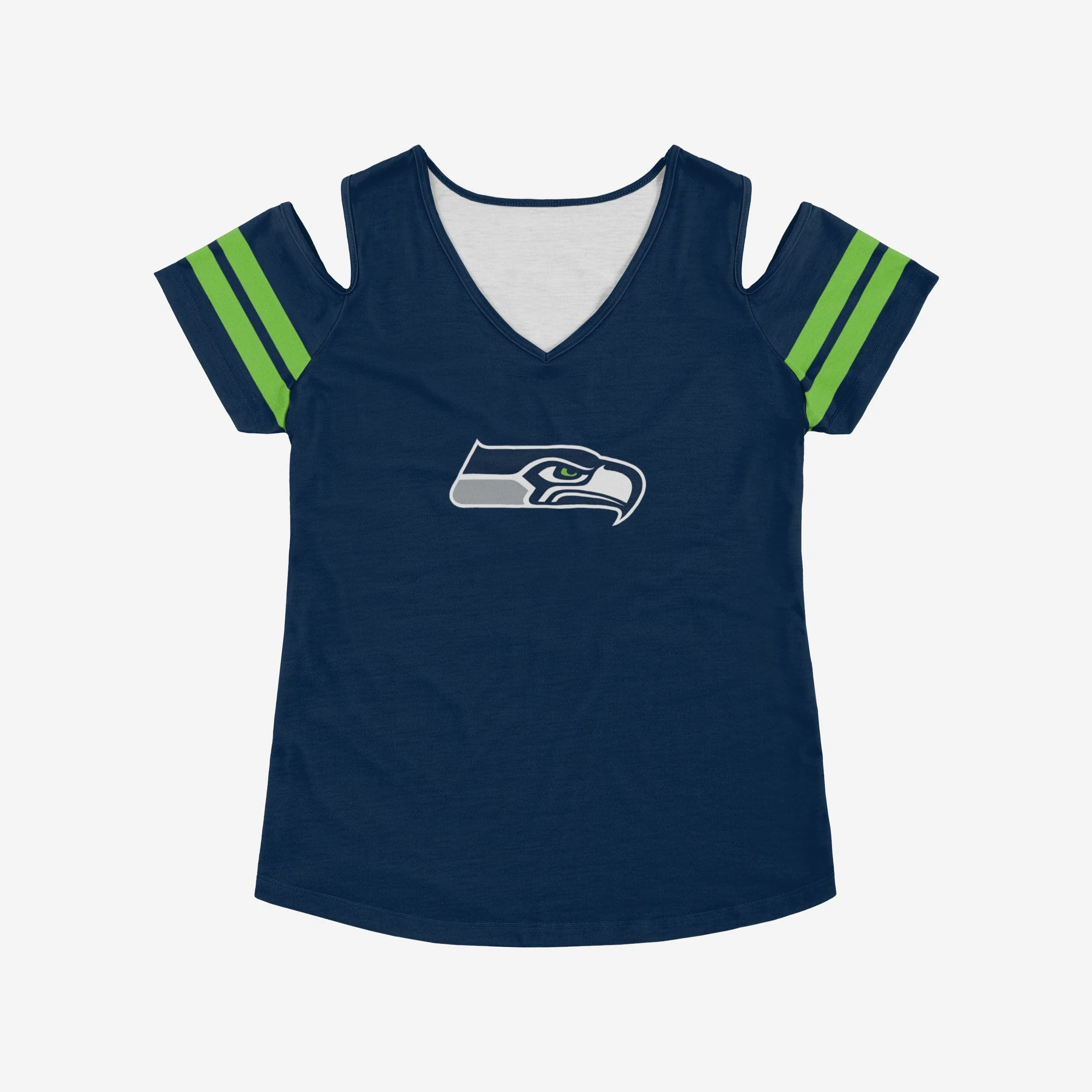 Seattle Seahawks Womens Cold Shoulder T-Shirt - Image 4