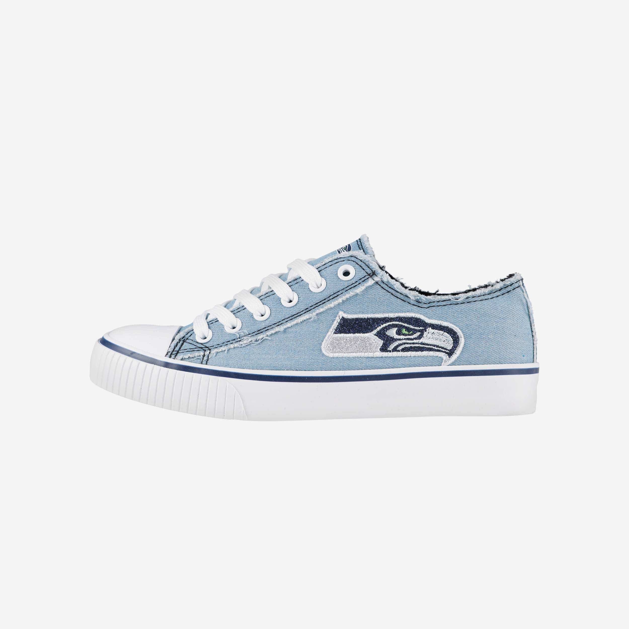 Seattle Seahawks Womens Denim Low Top Canvas Shoe