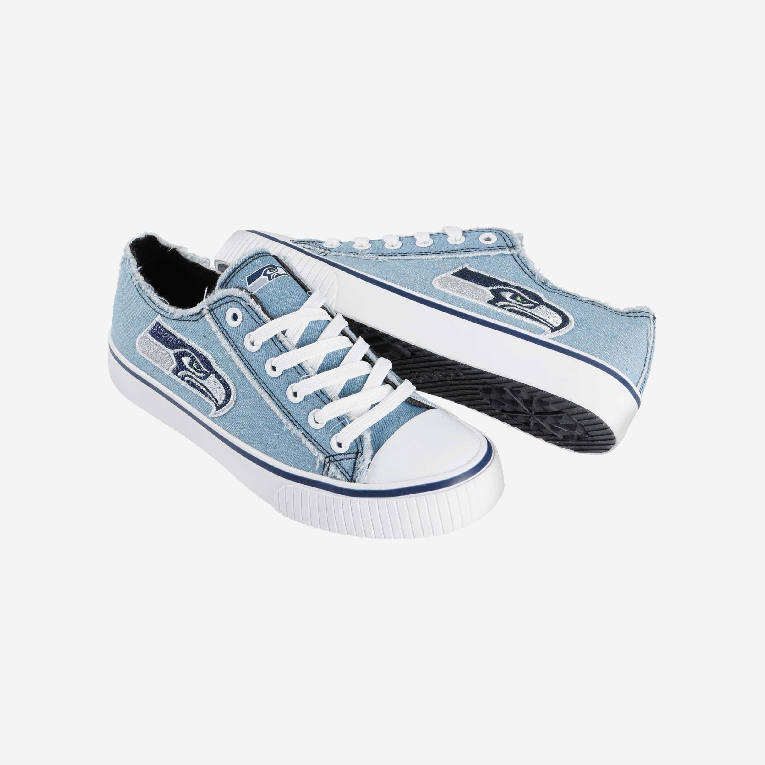 Seattle Seahawks Womens Denim Low Top Canvas Shoe - Image 4