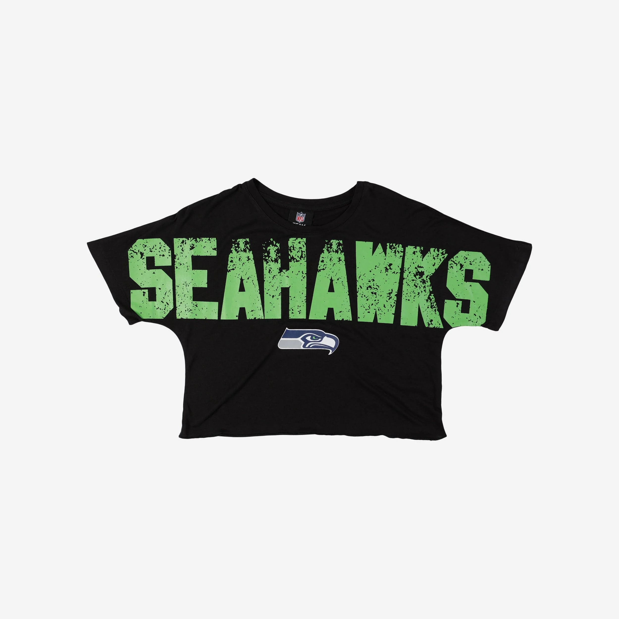 Seattle Seahawks Womens Distressed Wordmark Crop Top - Image 3