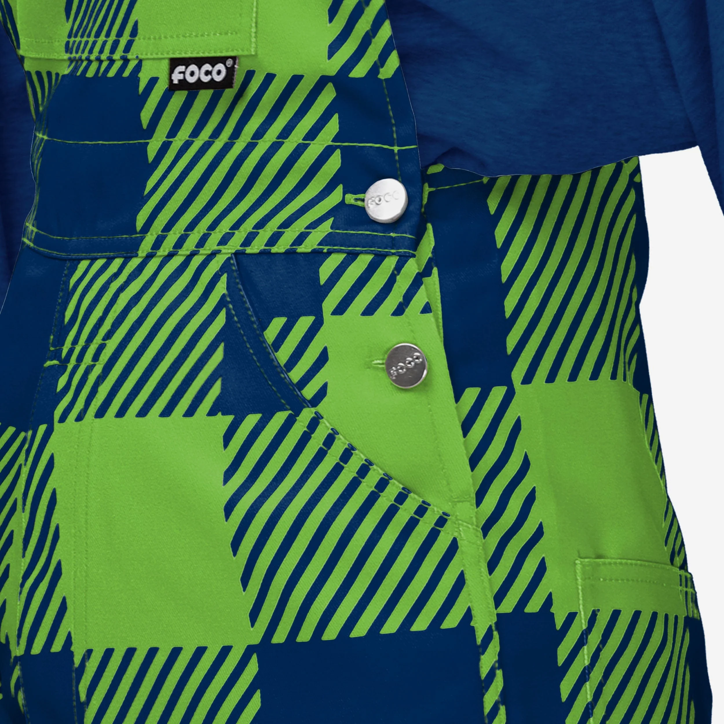 Seattle Seahawks Womens Plaid Bib Overalls - Image 5