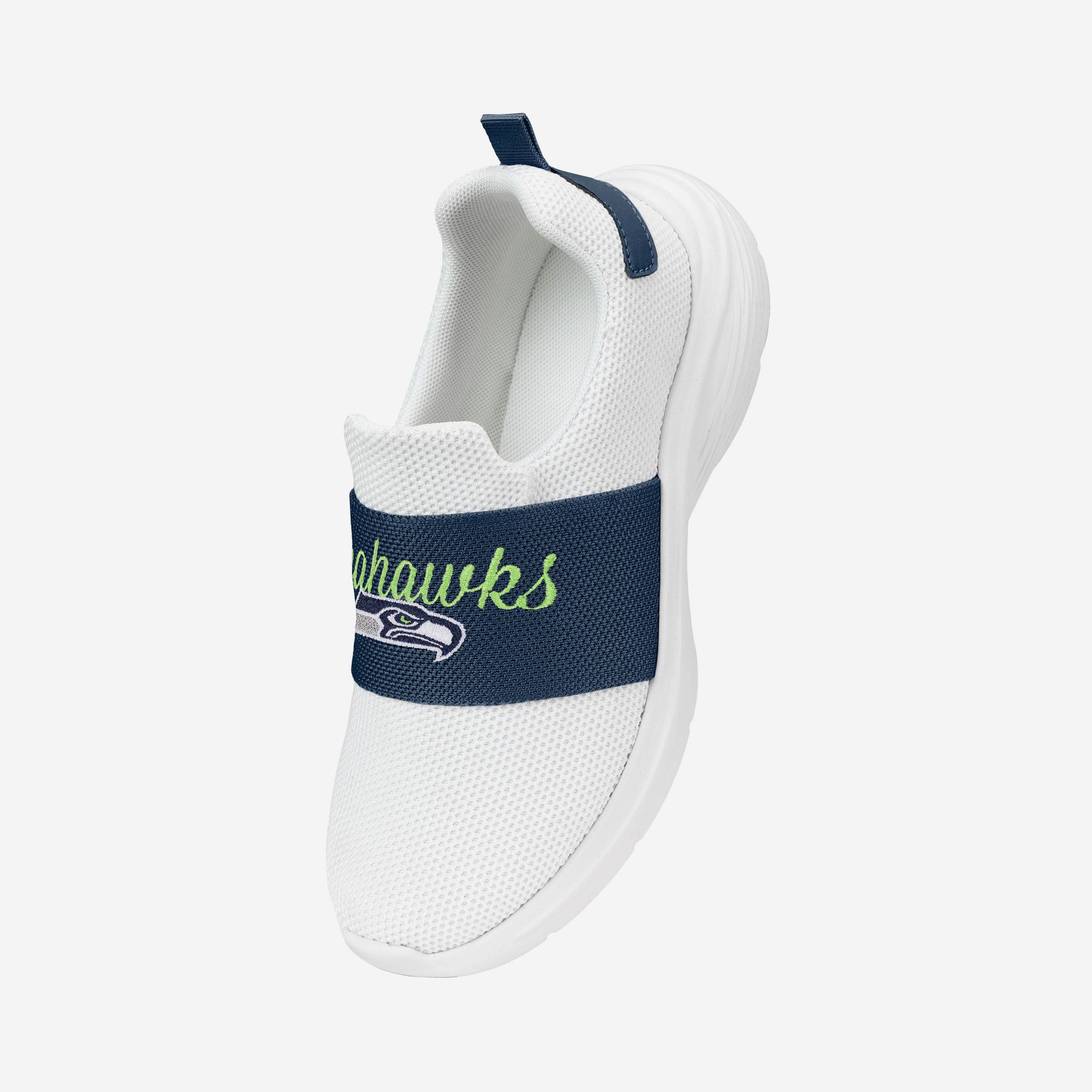 Seattle Seahawks Womens Script Wordmark White Slip On Sneakers - Image 2