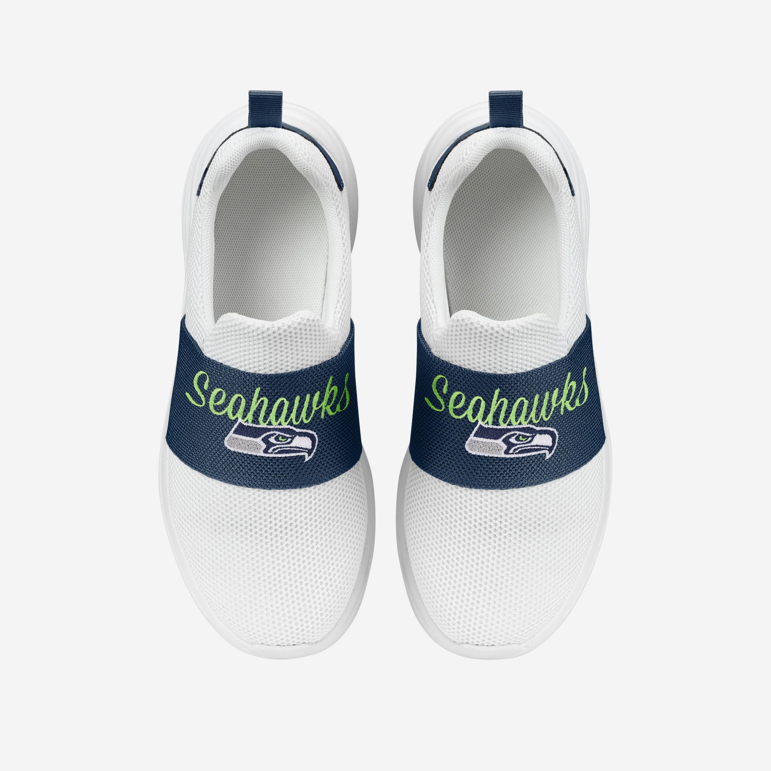 Seattle Seahawks Womens Script Wordmark White Slip On Sneakers - Image 4