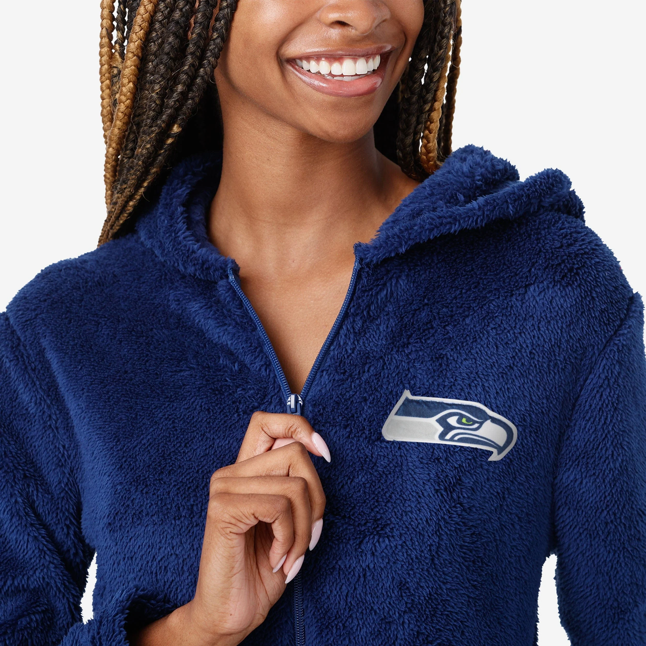 Seattle Seahawks Womens Short Cozy One Piece Pajamas - Image 3