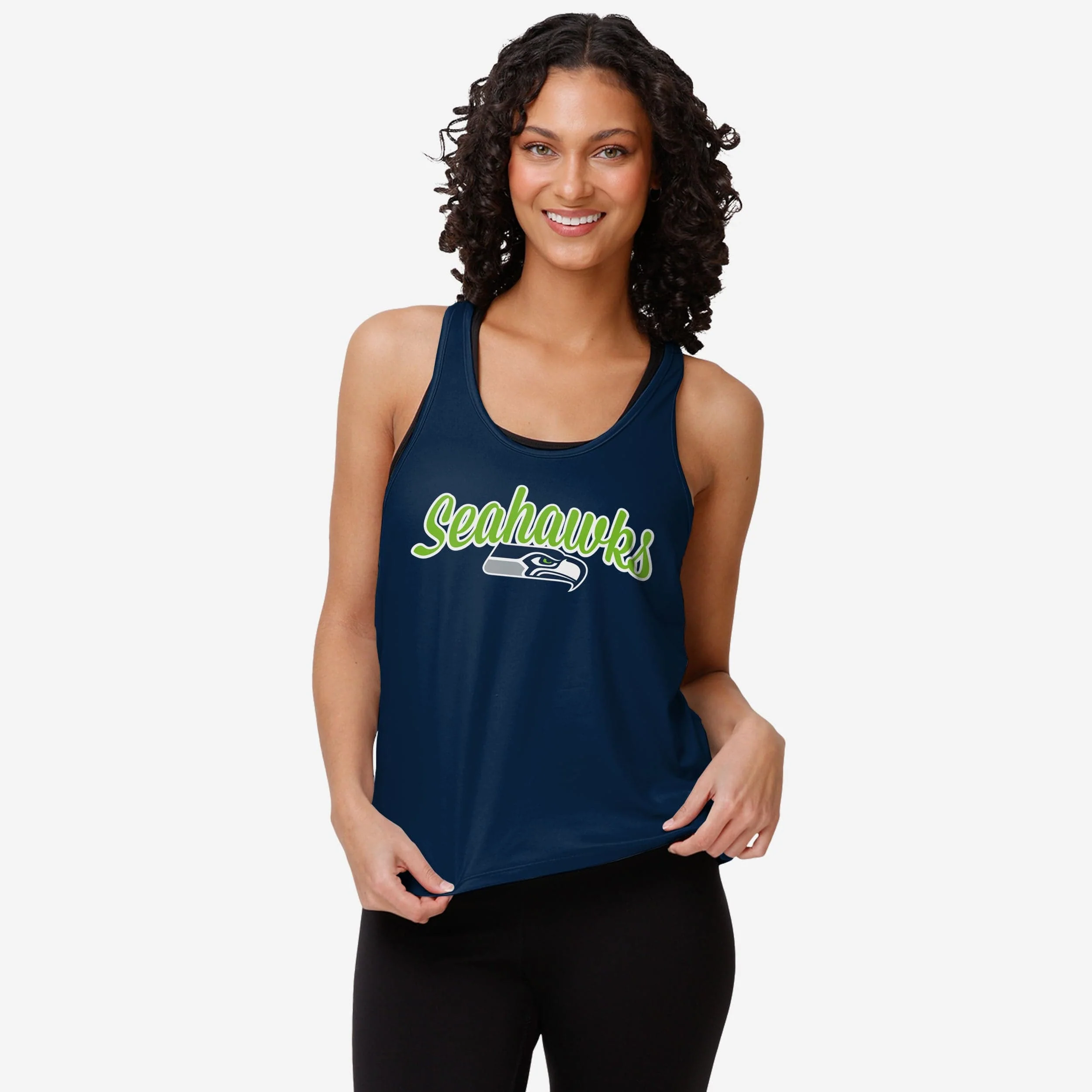 Seattle Seahawks Womens Wordmark Team Stripe Sleeveless Top