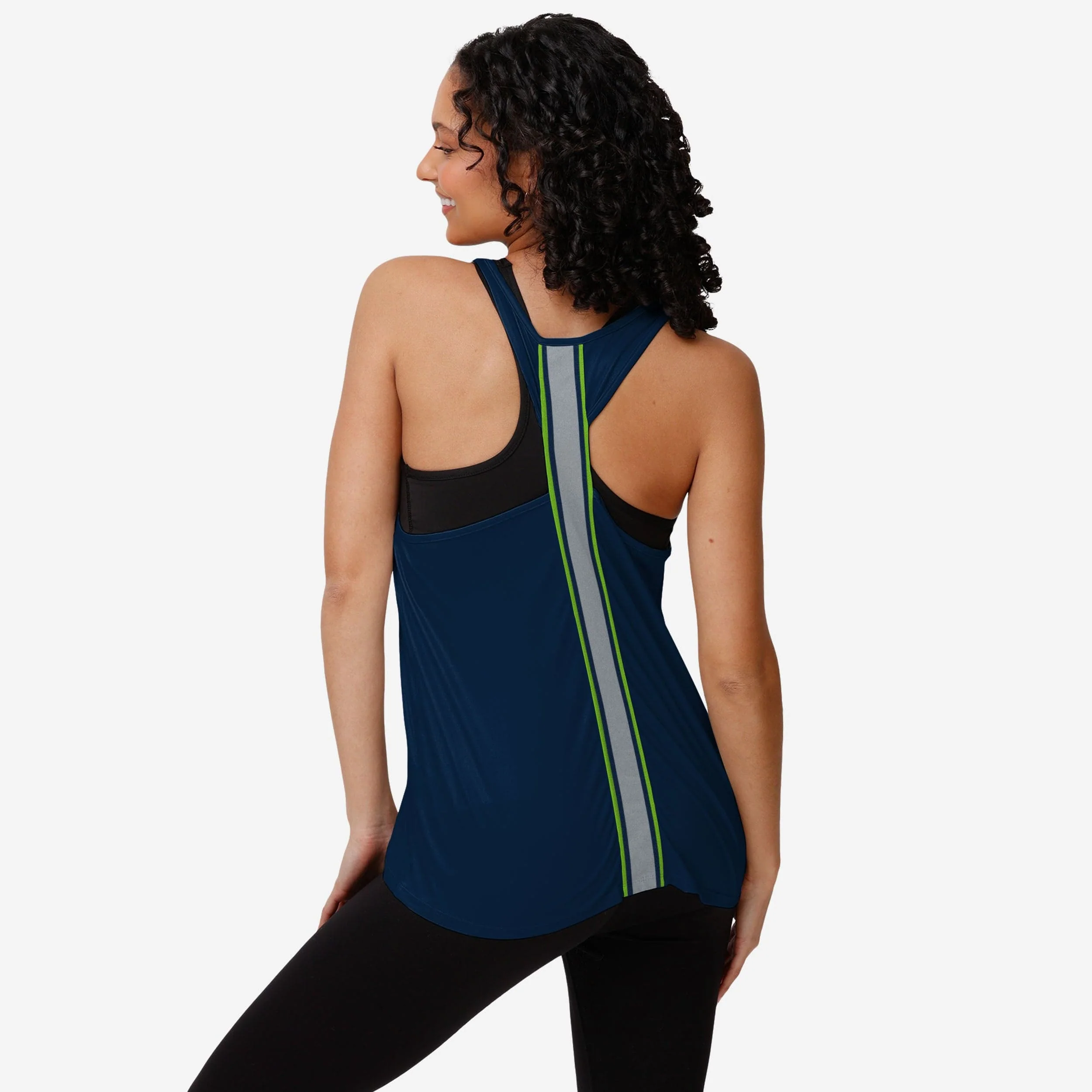 Seattle Seahawks Womens Wordmark Team Stripe Sleeveless Top - Image 2