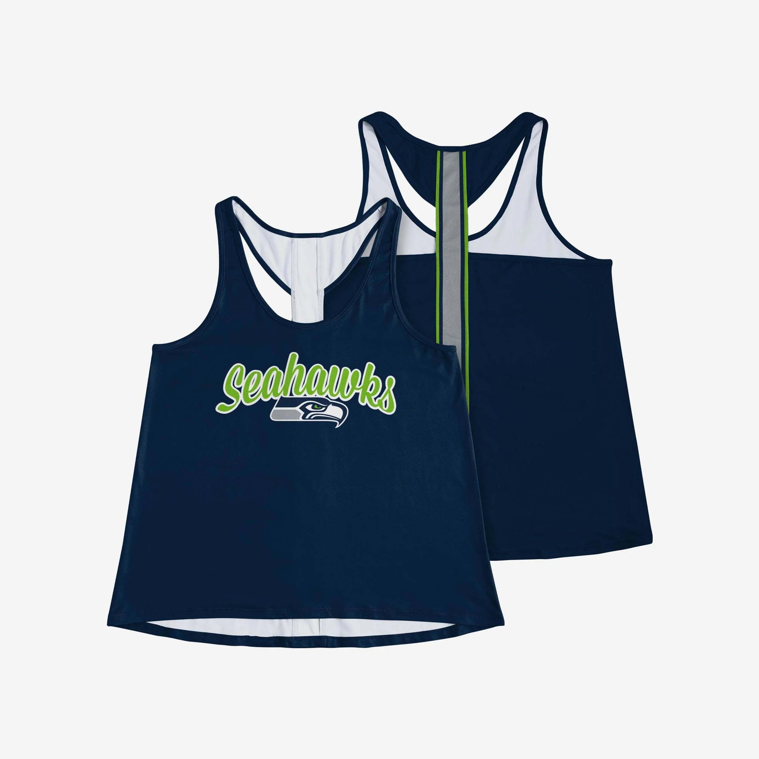 Seattle Seahawks Womens Wordmark Team Stripe Sleeveless Top - Image 3