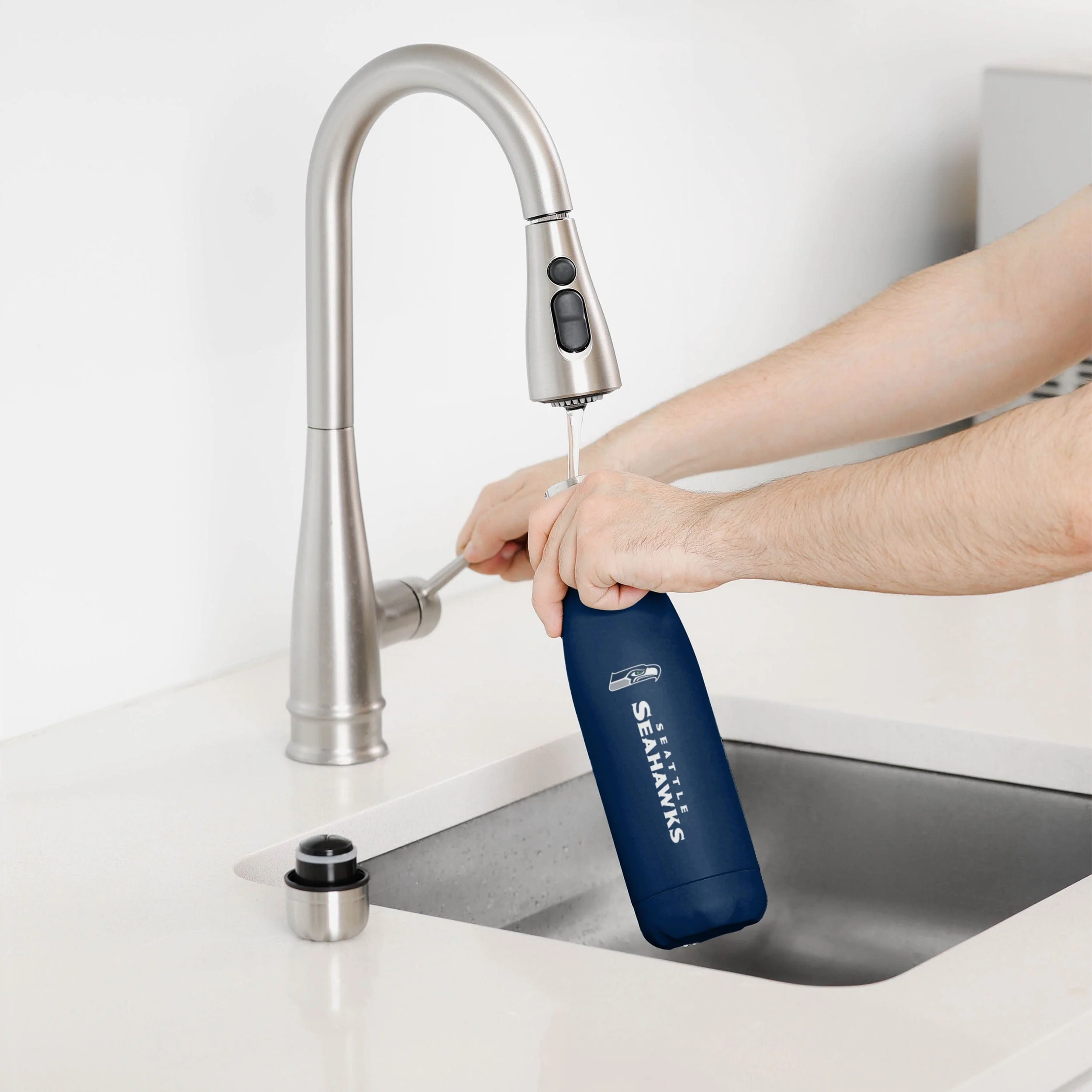 Seattle Seahawks Wordmark Chill Water Bottle - Image 3