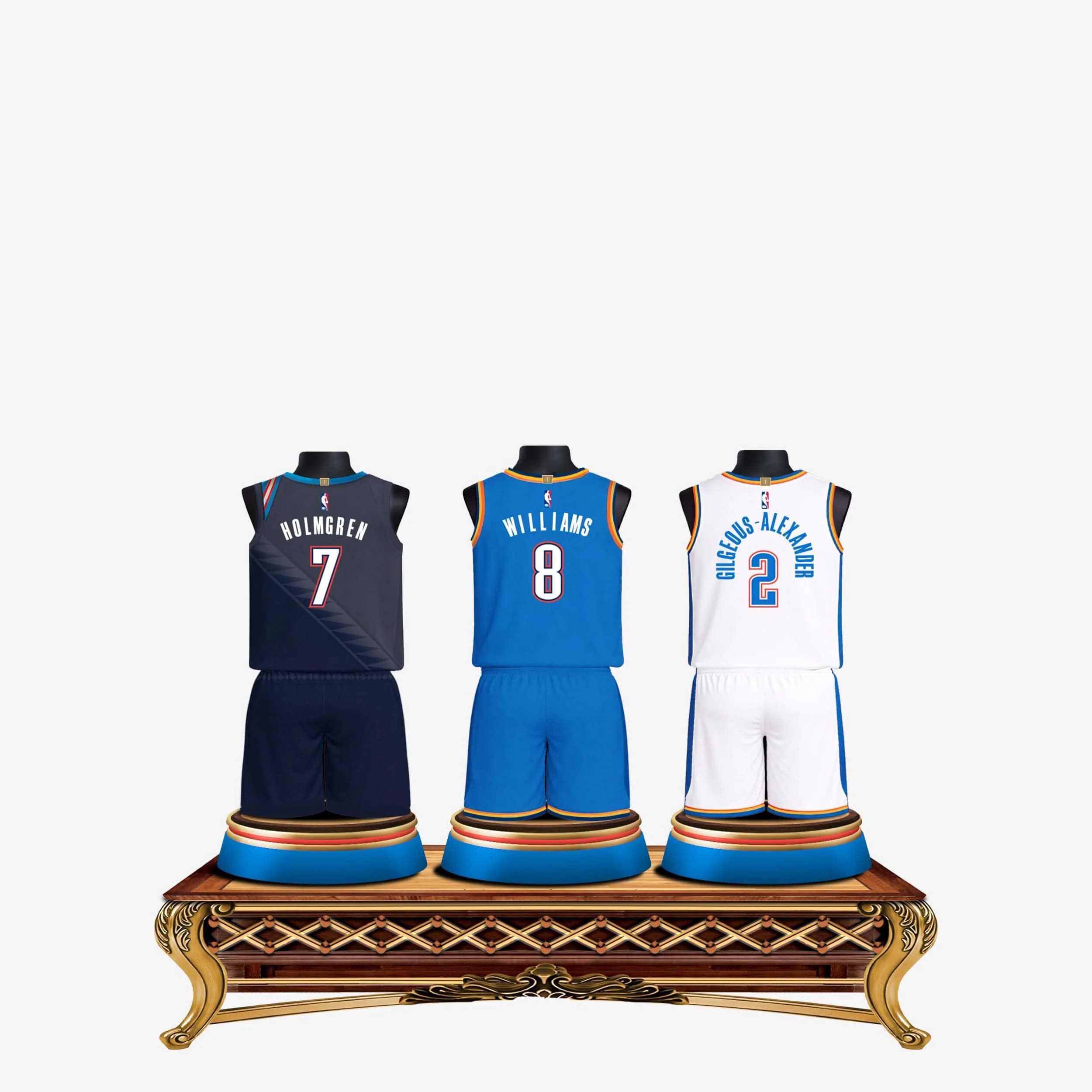 Shai Gilgeous-Alexander & Jalen Williams & Chet Holmgren Oklahoma City Thunder Triple Jersey Bust - Image 2