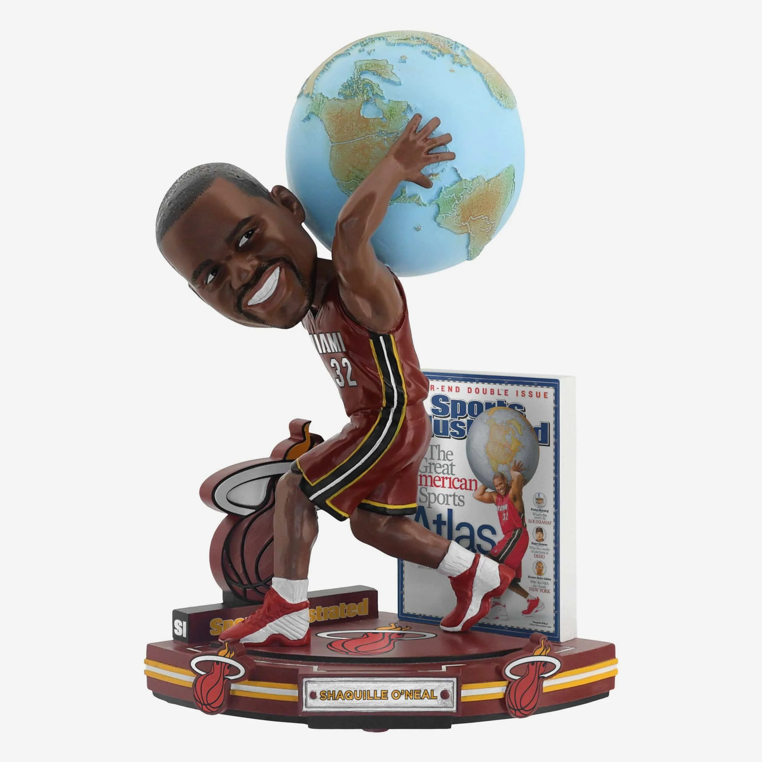 Shaquille O'Neal Miami Heat The Great American Sports Atlas Sports Illustrated Cover Bobblehead