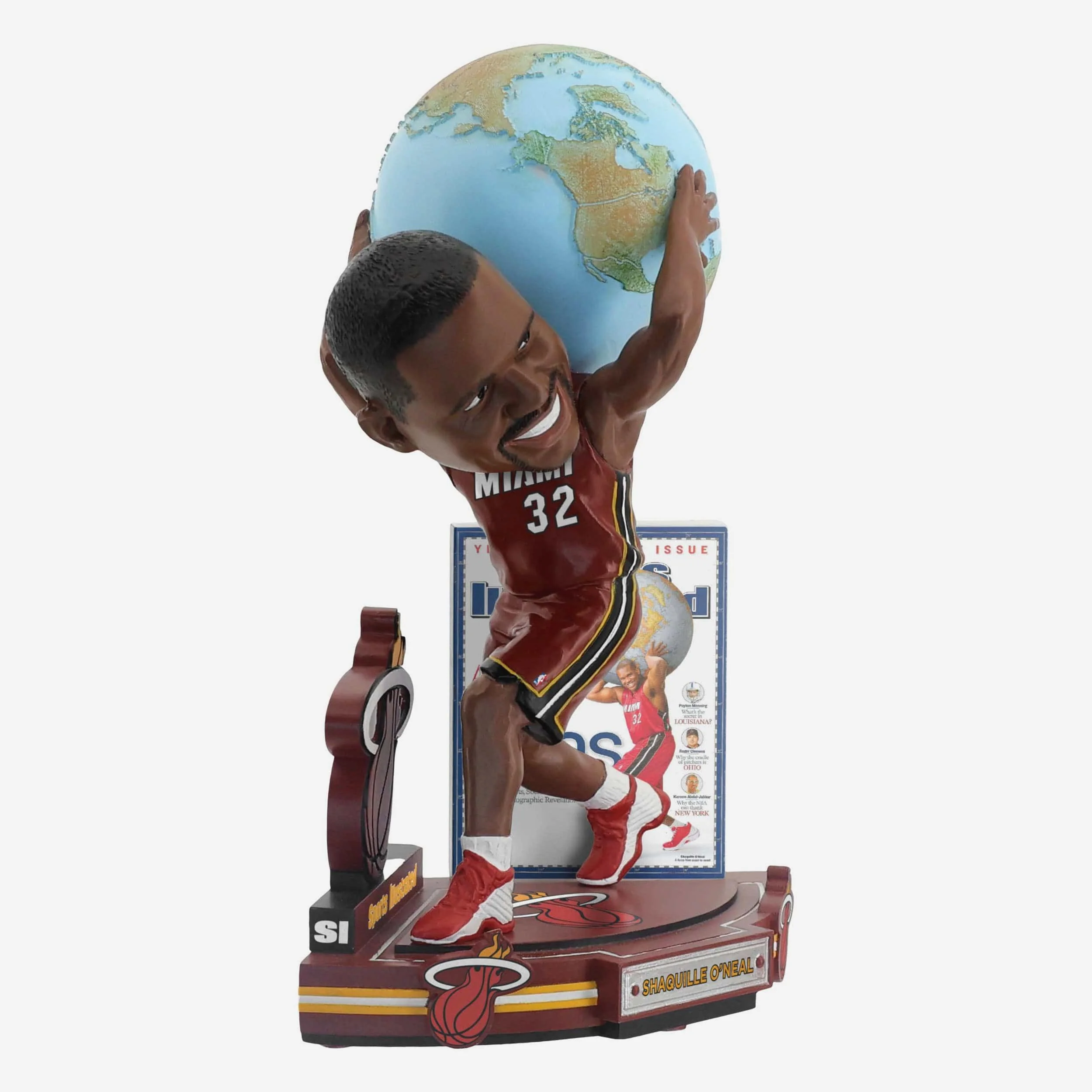 Shaquille O'Neal Miami Heat The Great American Sports Atlas Sports Illustrated Cover Bobblehead - Image 5