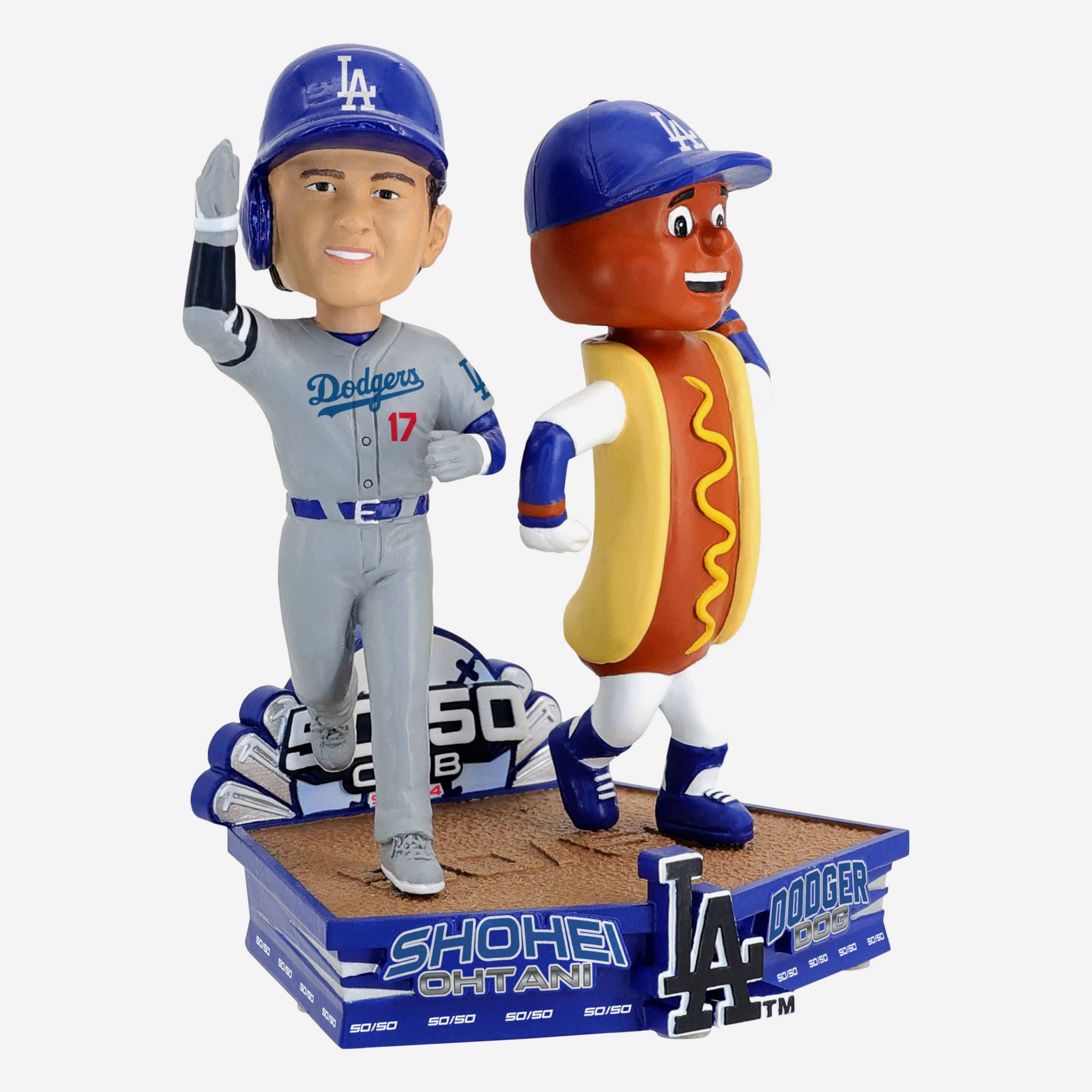 Shohei Ohtani & Dodger Dog Los Angeles Dodgers 50 Home Runs & 50 Stolen Bases Dual Bobblehead - Image 5