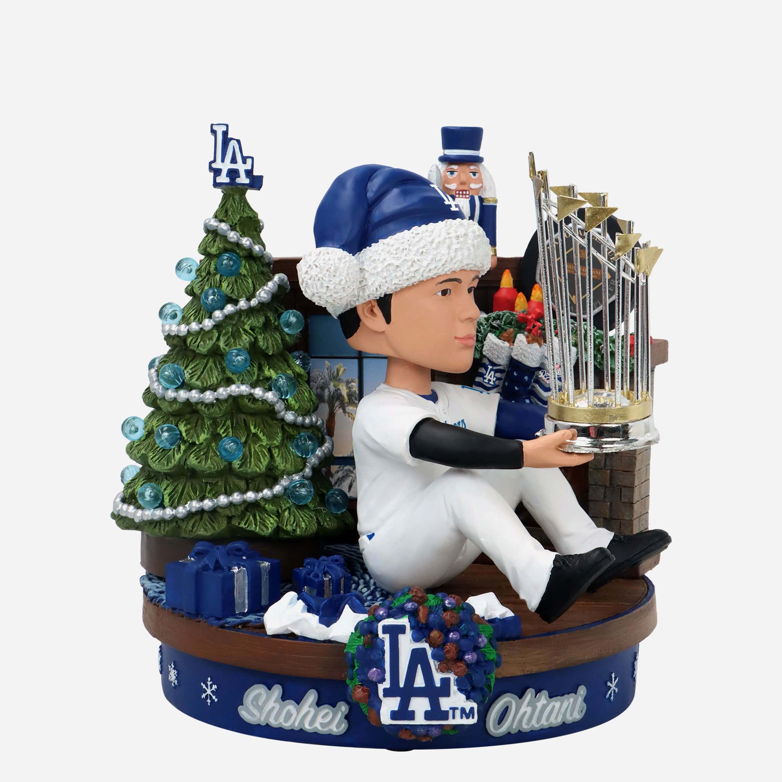 Shohei Ohtani Los Angeles Dodgers 2024 World Series Champion & NL MVP Light Up Holiday Bobblehead Scene