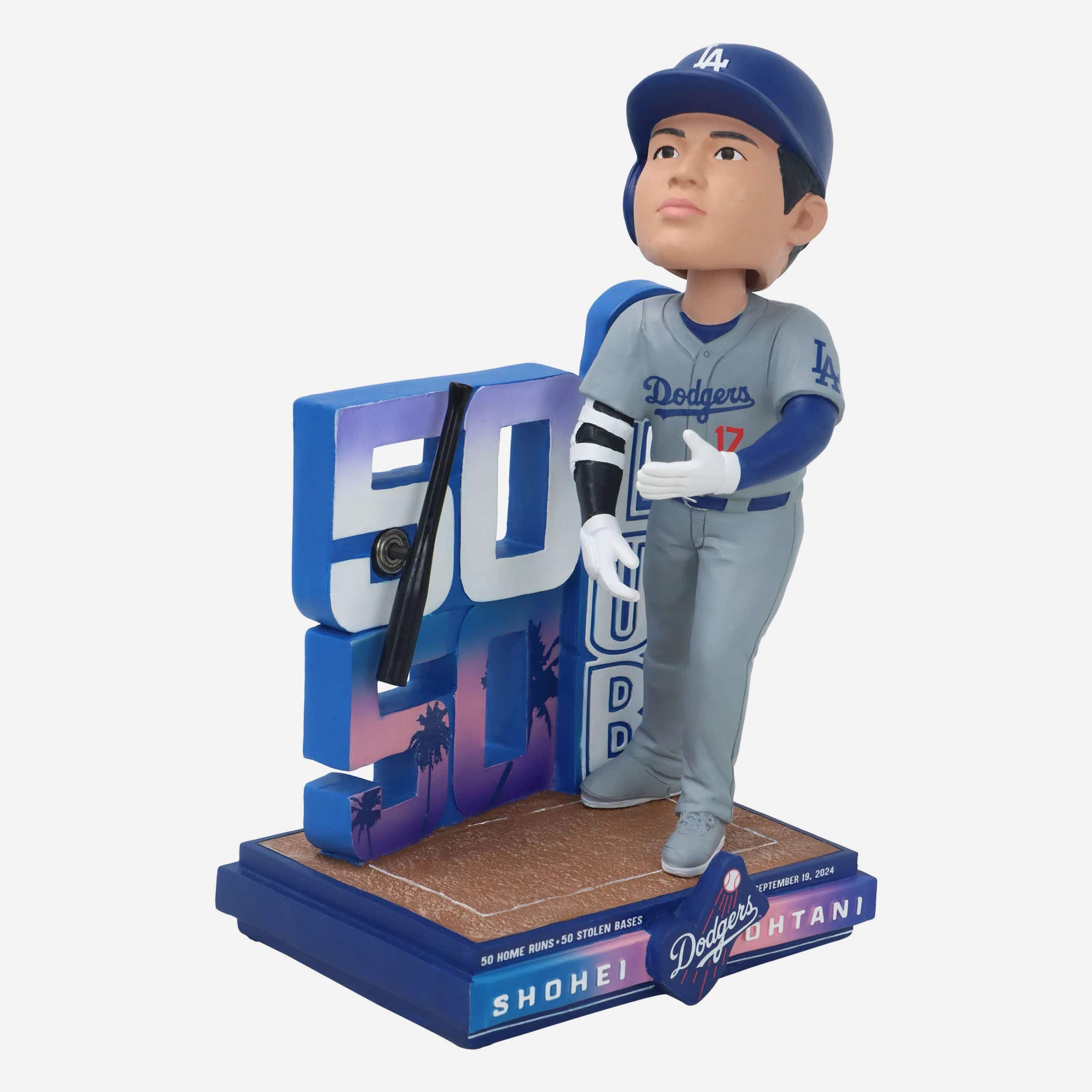 Shohei Ohtani Los Angeles Dodgers 50 Home Runs & 50 Stolen Bases Bat Flip Bobblehead - Image 4
