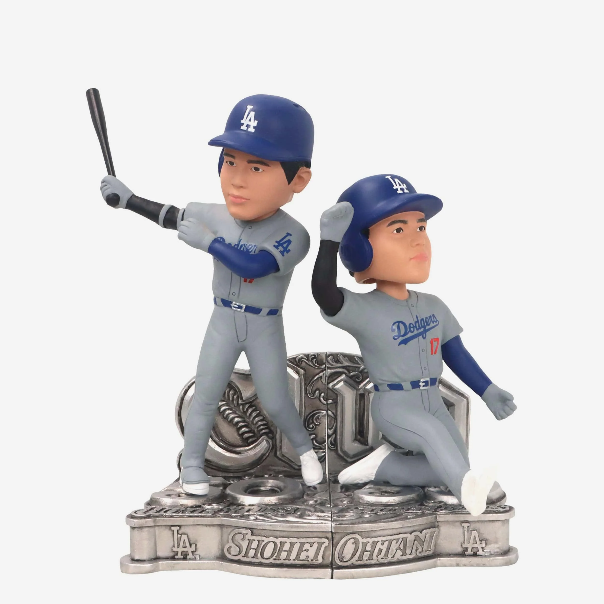 Shohei Ohtani Los Angeles Dodgers 50 Home Runs & 50 Stolen Bases Connecting Platinum Base Bobblehead Set