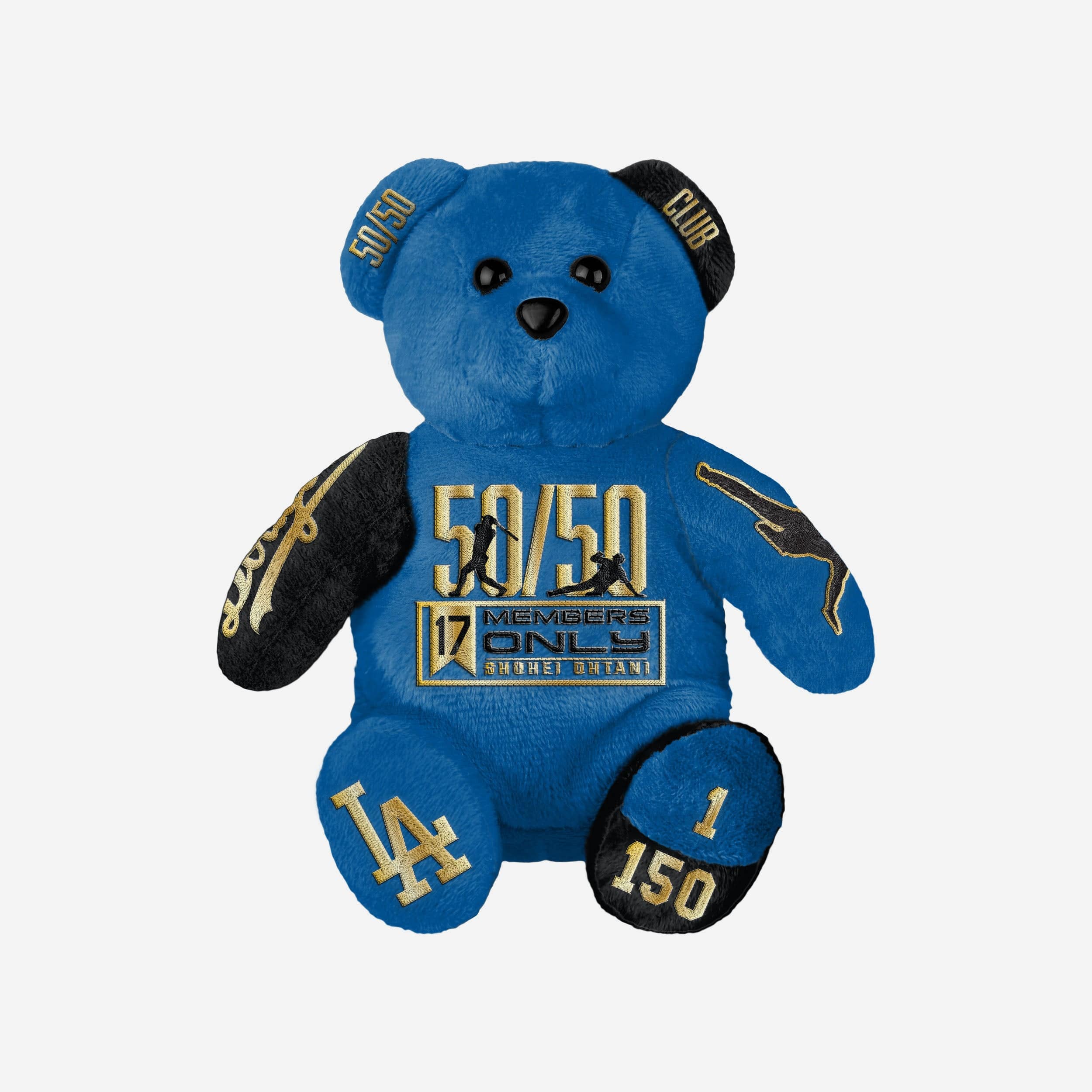 Shohei Ohtani Los Angeles Dodgers 50 Home Runs & 50 Stolen Bases Team Beans Embroidered Thematic Bear - Image 4
