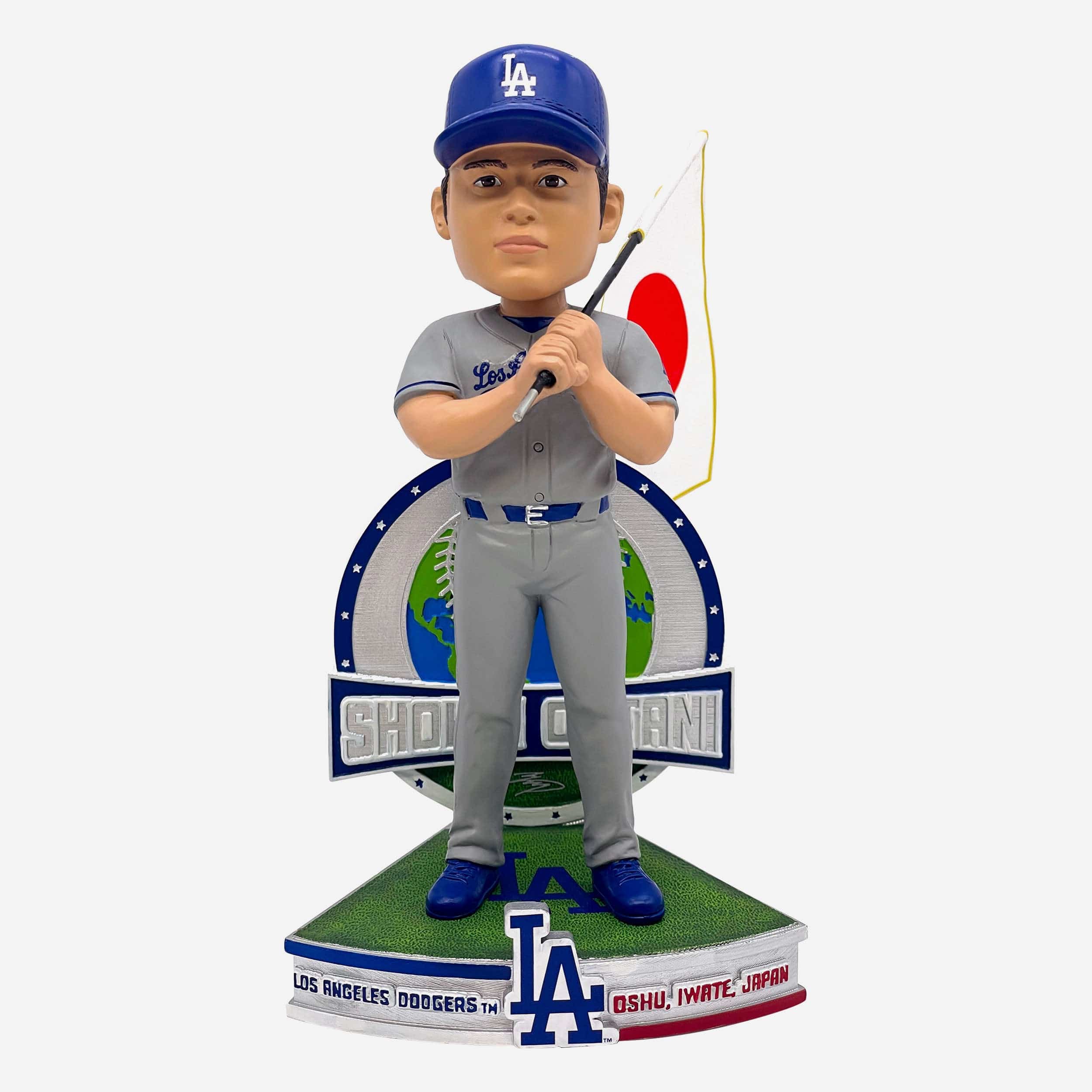 Shohei Ohtani Los Angeles Dodgers Away Jersey Japanese National Flag Bobblehead