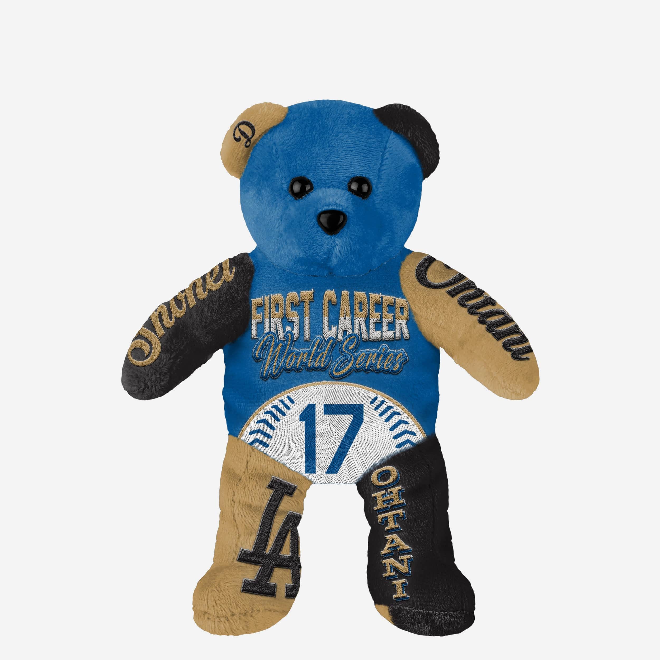 Shohei Ohtani Los Angeles Dodgers First Career World Series Team Beans Embroidered Player Bear