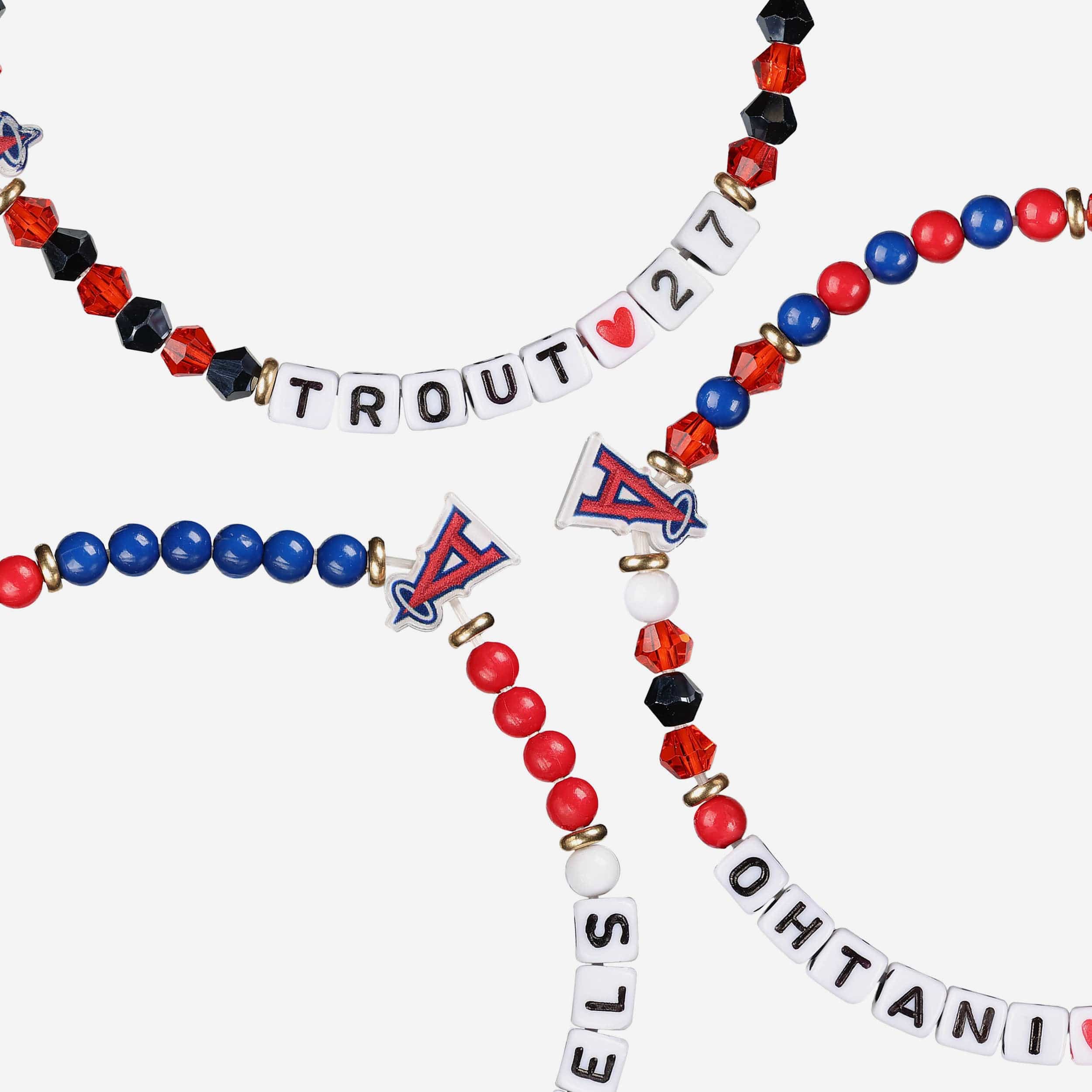 Shohei Ohtani & Mike Trout Los Angeles Angels 3 Pack Player Friendship Bracelet - Image 2