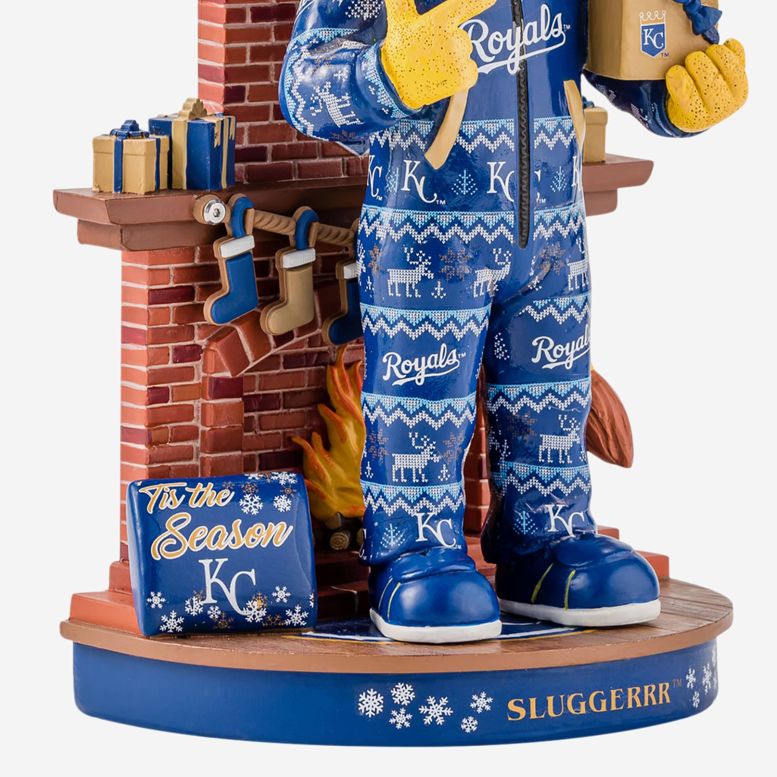 Sluggerrr Kansas City Royals Holiday Mascot Bobblehead - Image 3