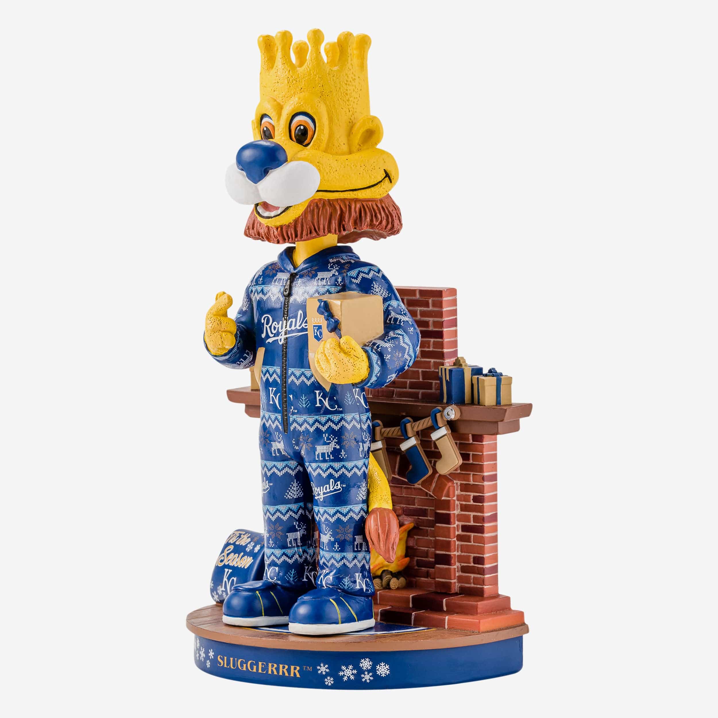 Sluggerrr Kansas City Royals Holiday Mascot Bobblehead - Image 4
