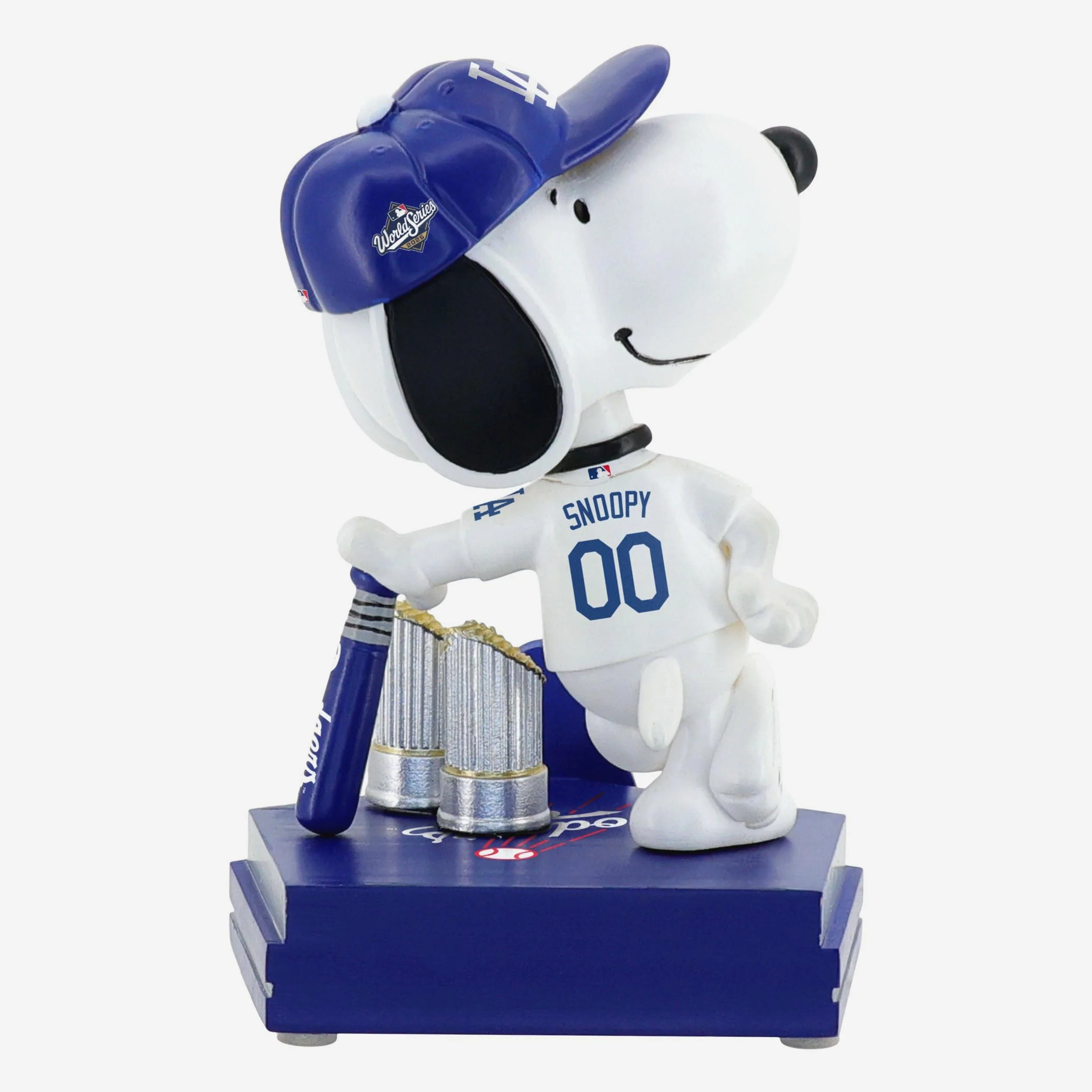 Snoopy Los Angeles Dodgers 2025 Back To Back World Series Champions Peanuts Trophy Bobblehead - Image 2