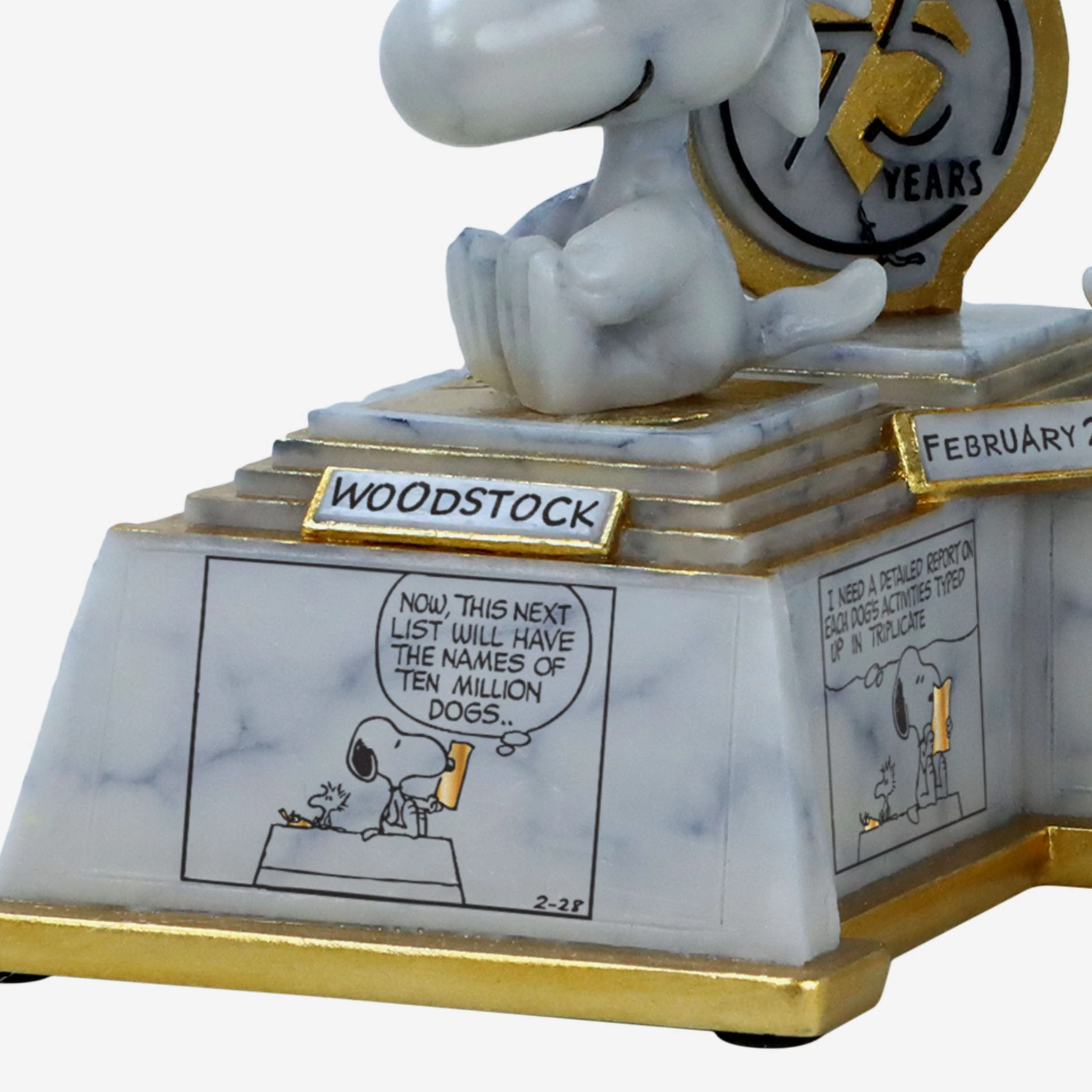 Snoopy & Woodstock Peanuts 75th Anniversary First Appearance Comic Strip Dual Bobblehead - Image 4