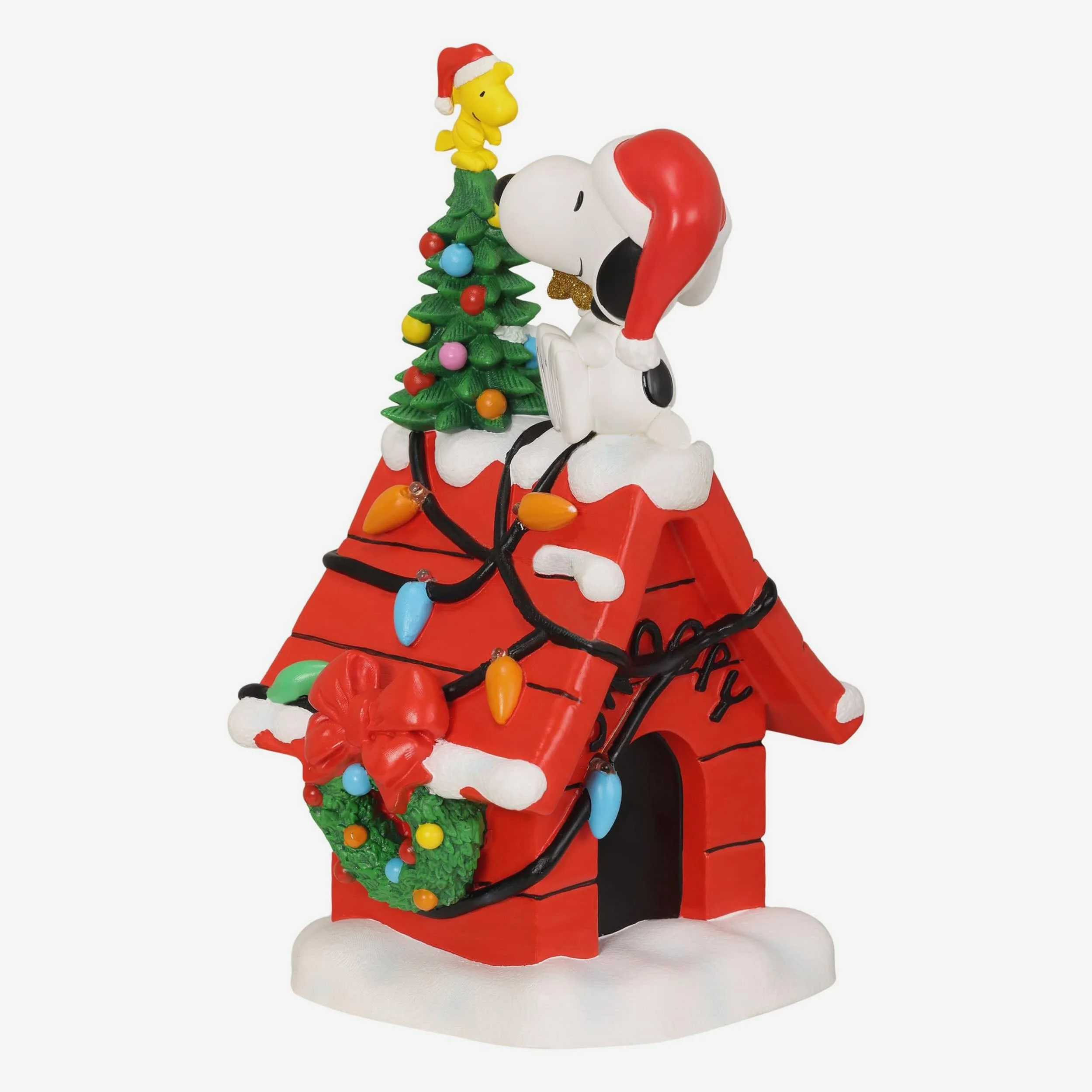 Snoopy & Woodstock Peanuts Christmas Doghouse Light Up Bobblehead - Image 5