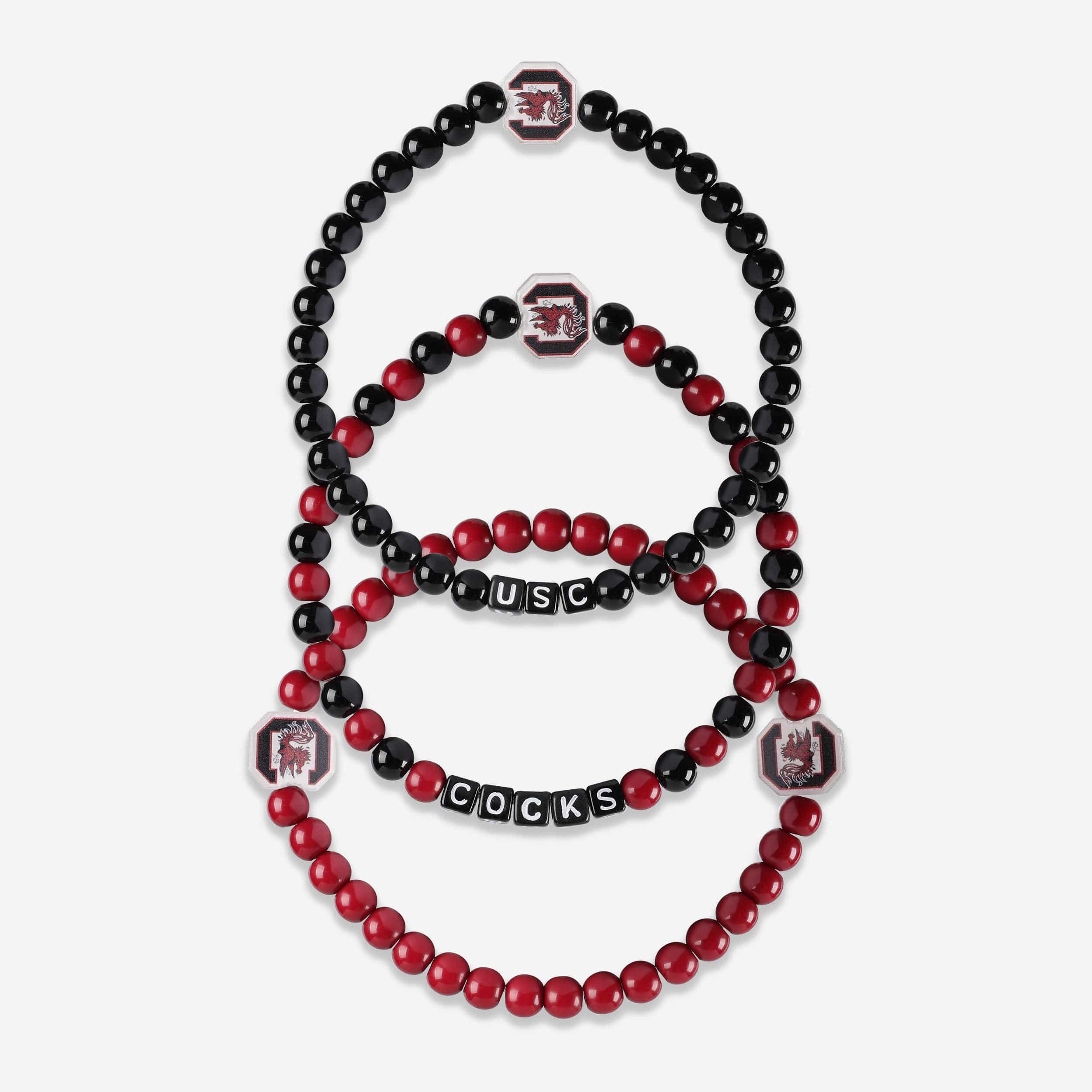 South Carolina Gamecocks 3 Pack Beaded Friendship Bracelet