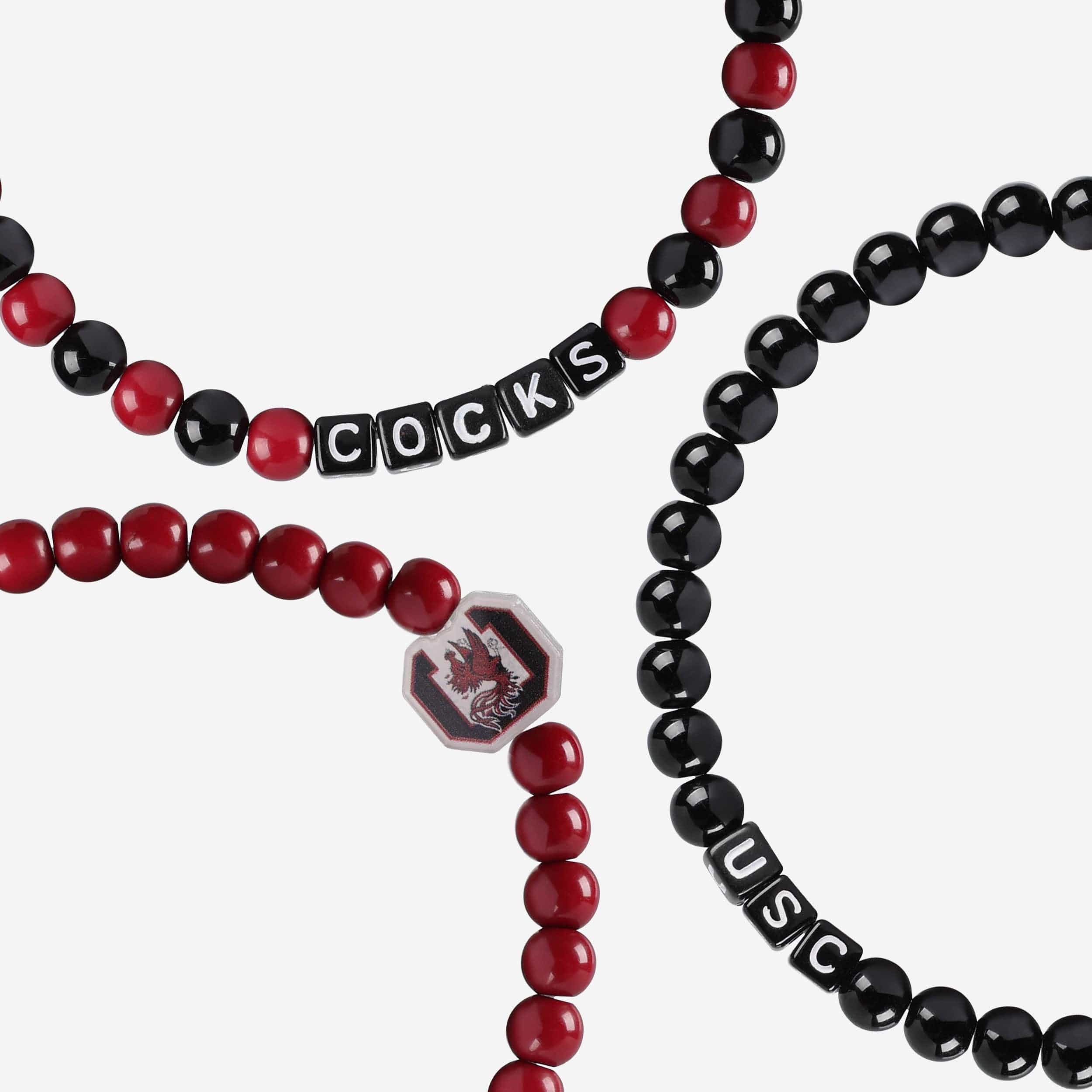 South Carolina Gamecocks 3 Pack Beaded Friendship Bracelet - Image 2