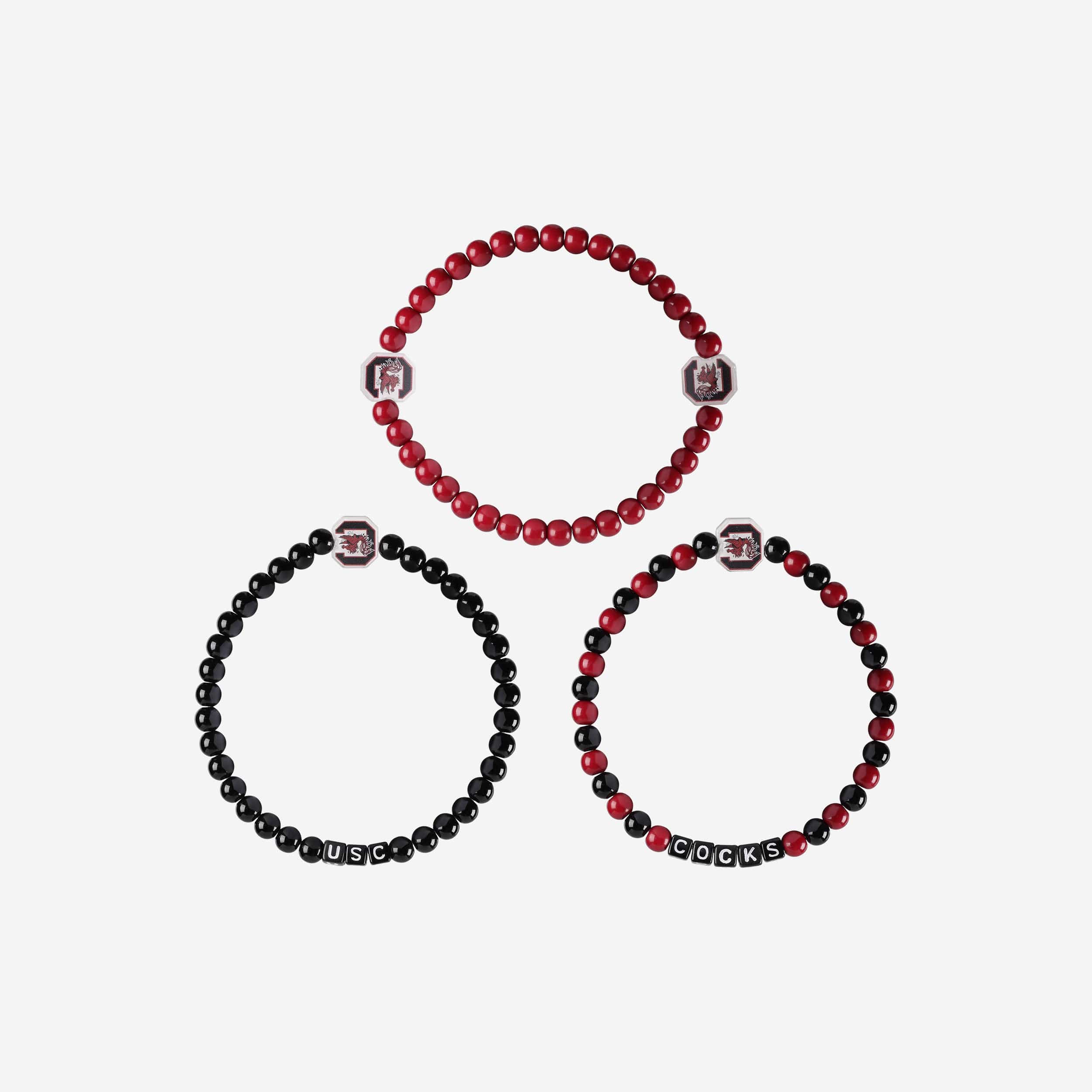 South Carolina Gamecocks 3 Pack Beaded Friendship Bracelet - Image 3