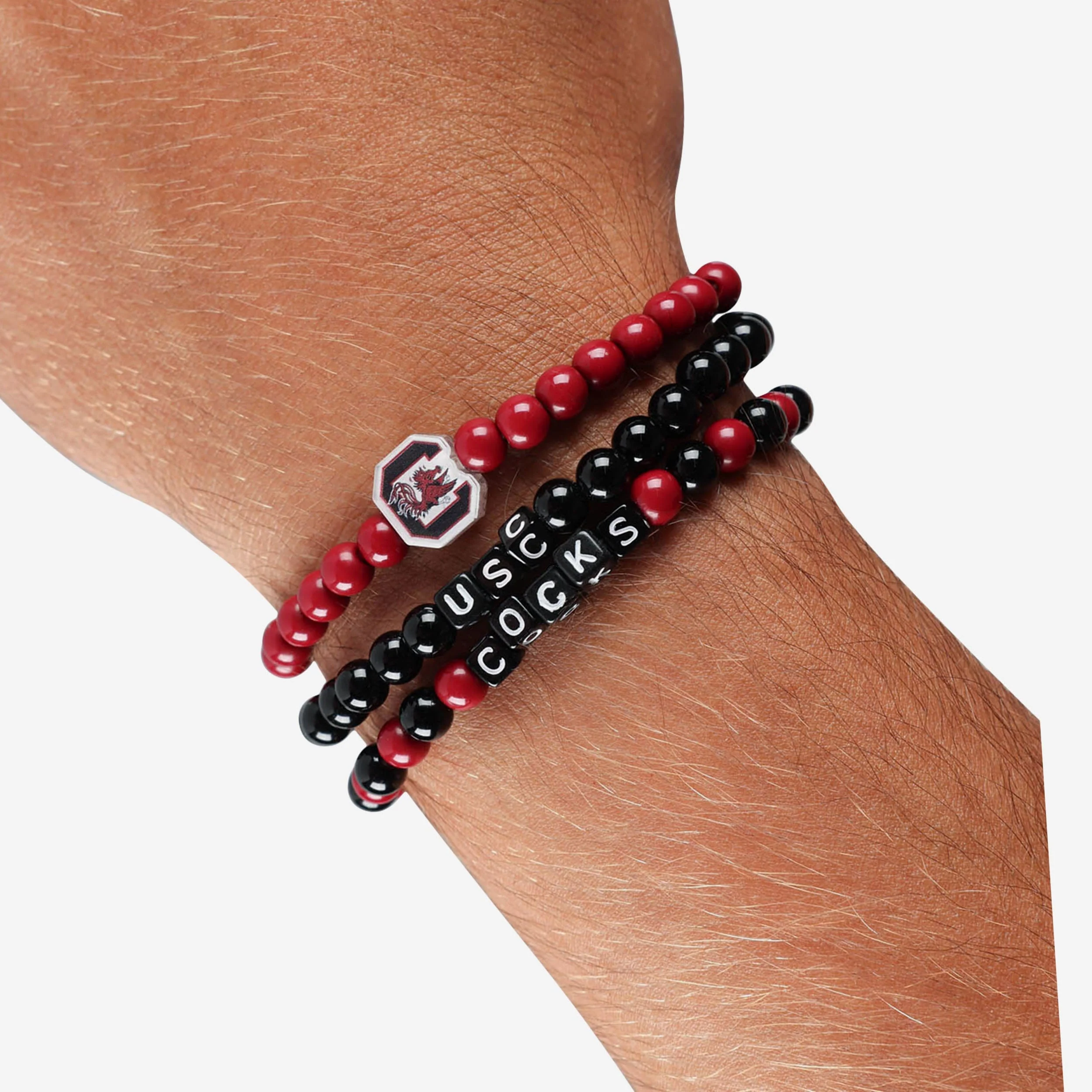 South Carolina Gamecocks 3 Pack Beaded Friendship Bracelet - Image 4